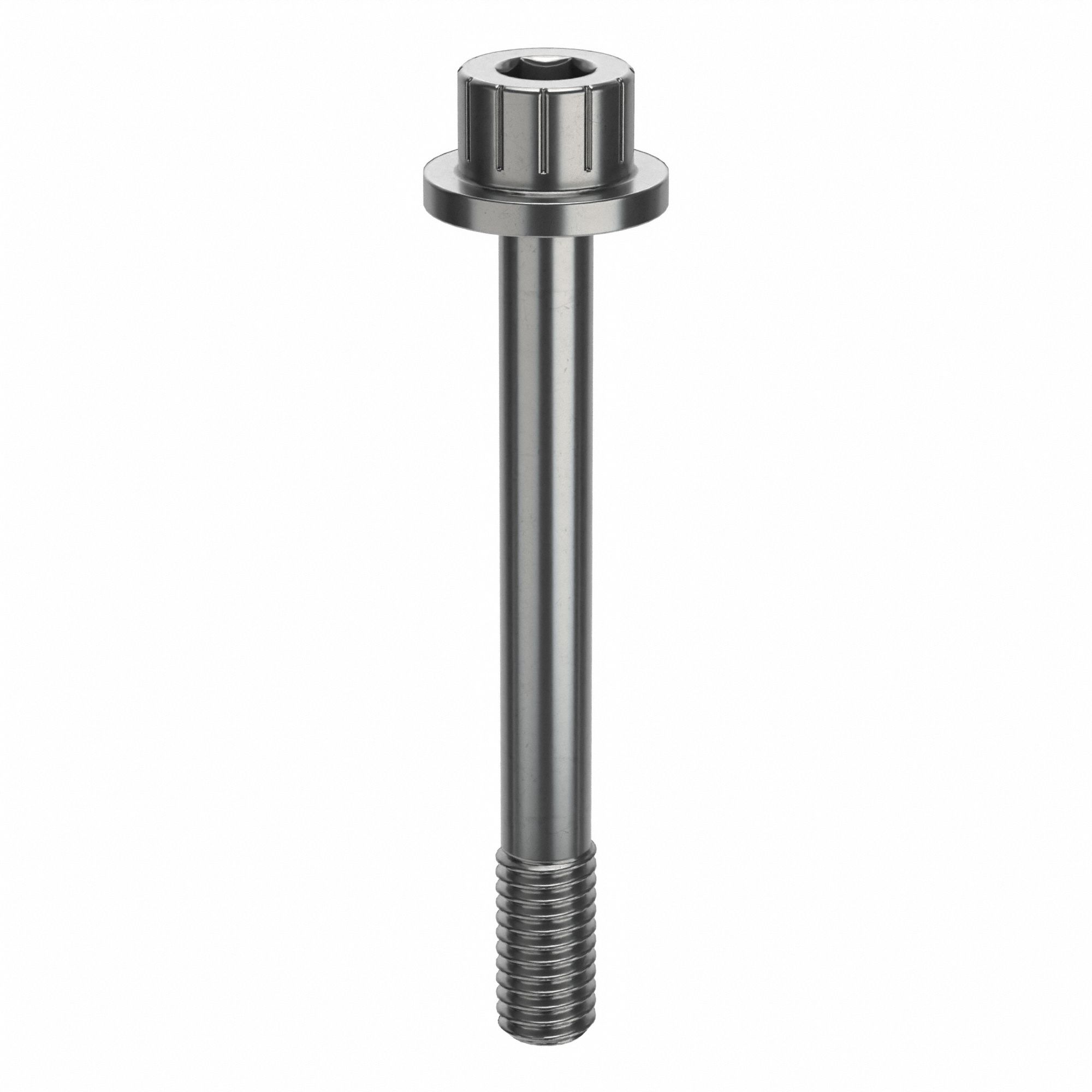 Socket Head Cap Screw: #10-32 Thread Size, 1 5/8 in Lg, Flanged Std, Plain, Stainless Steel, 316