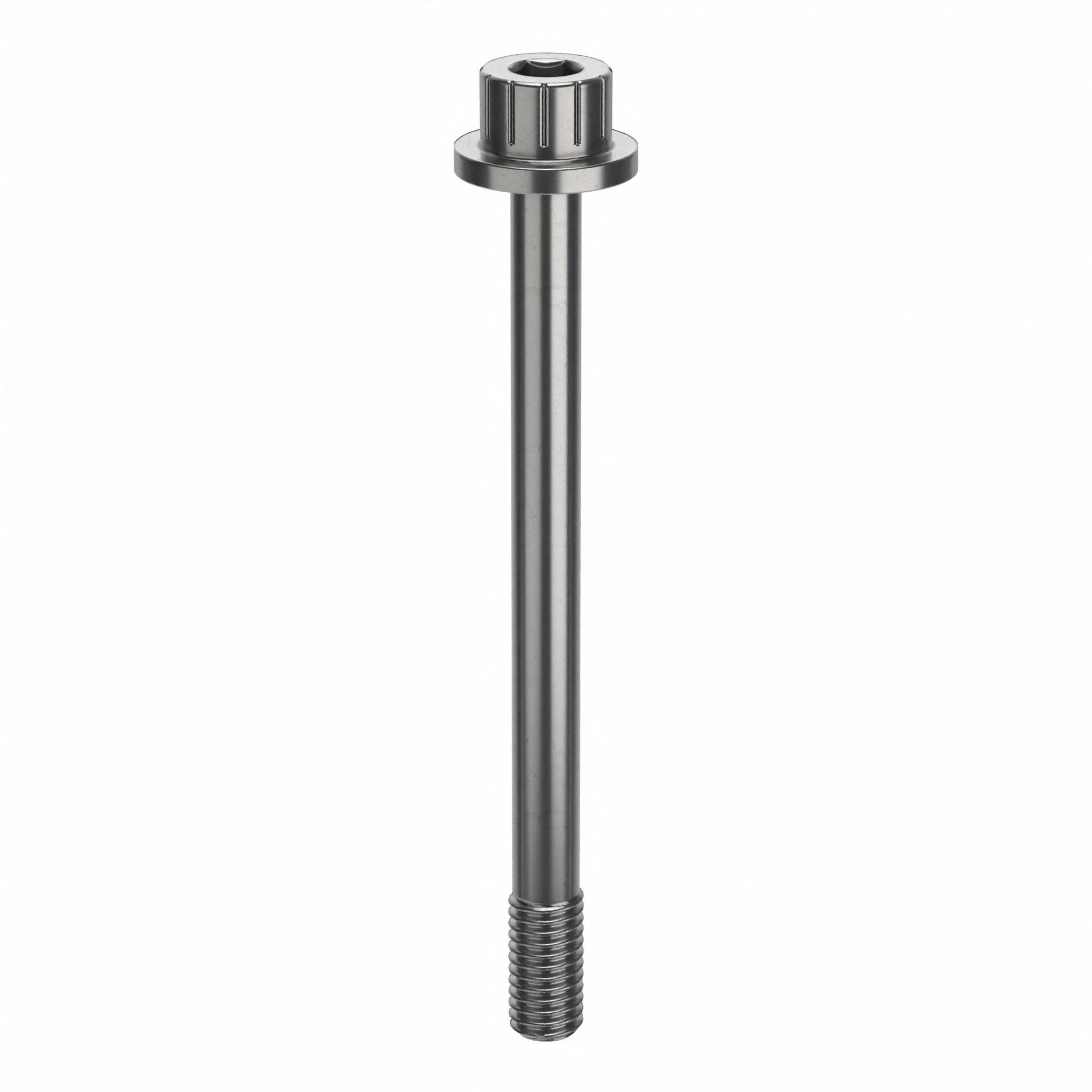 Socket Head Cap Screw: #10-32 Thread Size, 2 1/4 in Lg, Flanged Std, Plain, Stainless Steel, 316