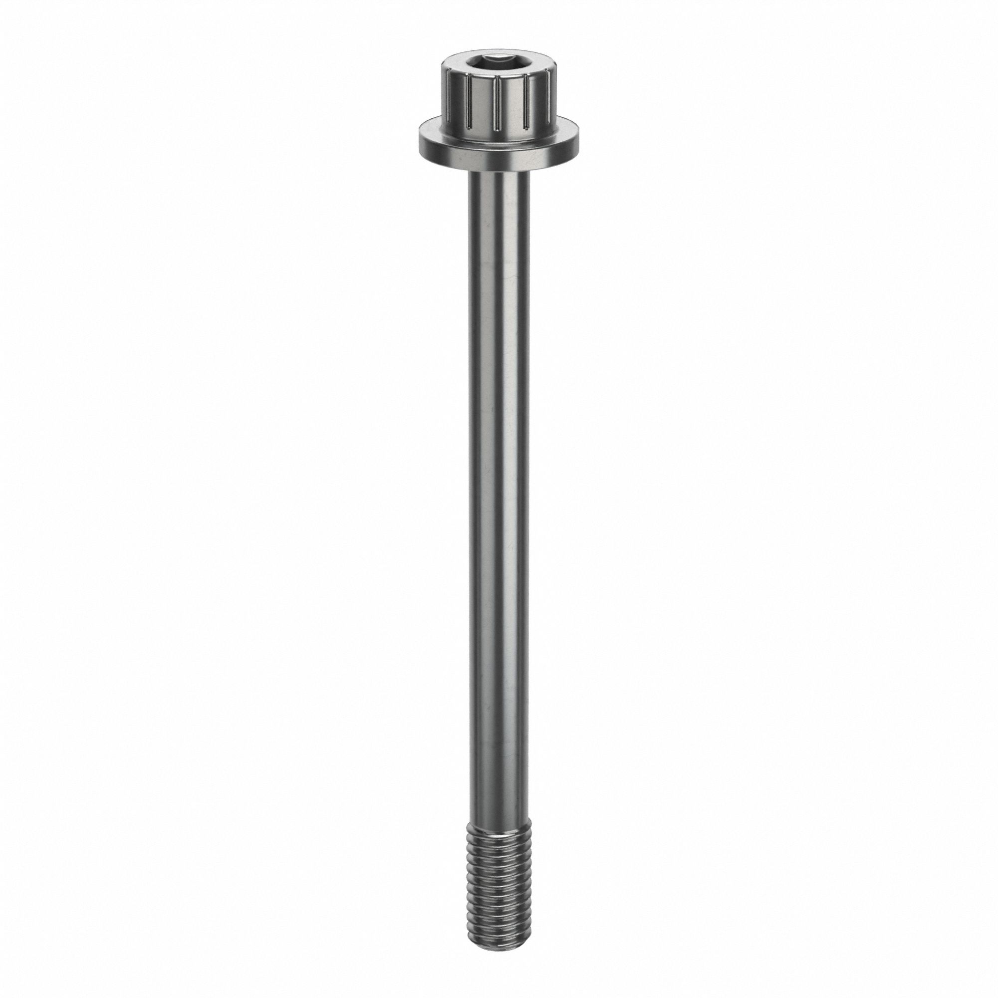 Socket Head Cap Screw: #10-32 Thread Size, 2 3/8 in Lg, Flanged Std, Plain, Stainless Steel, 316