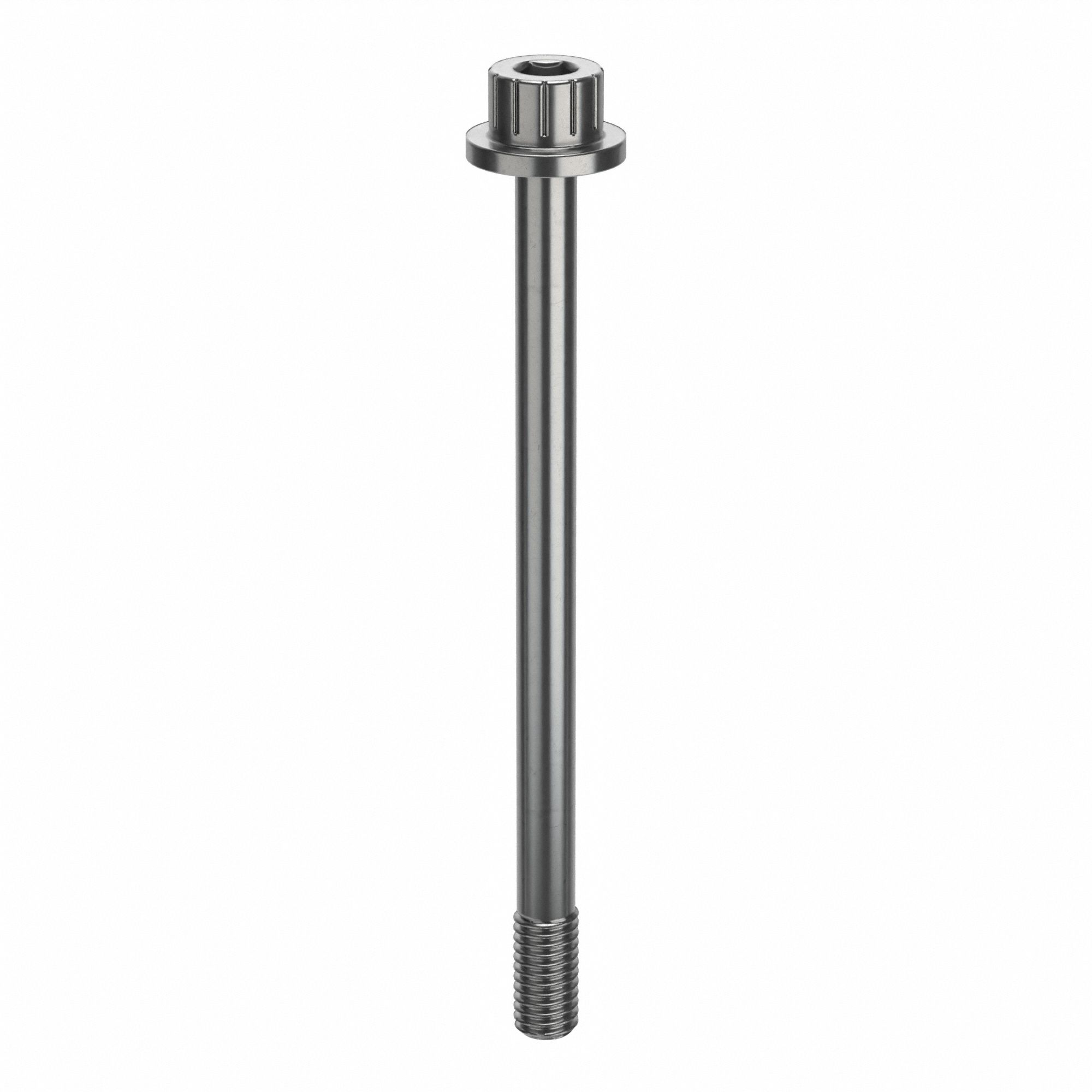 Socket Head Cap Screw: #10-32 Thread Size, 2 5/8 in Lg, Flanged Std, Plain, Stainless Steel, 316