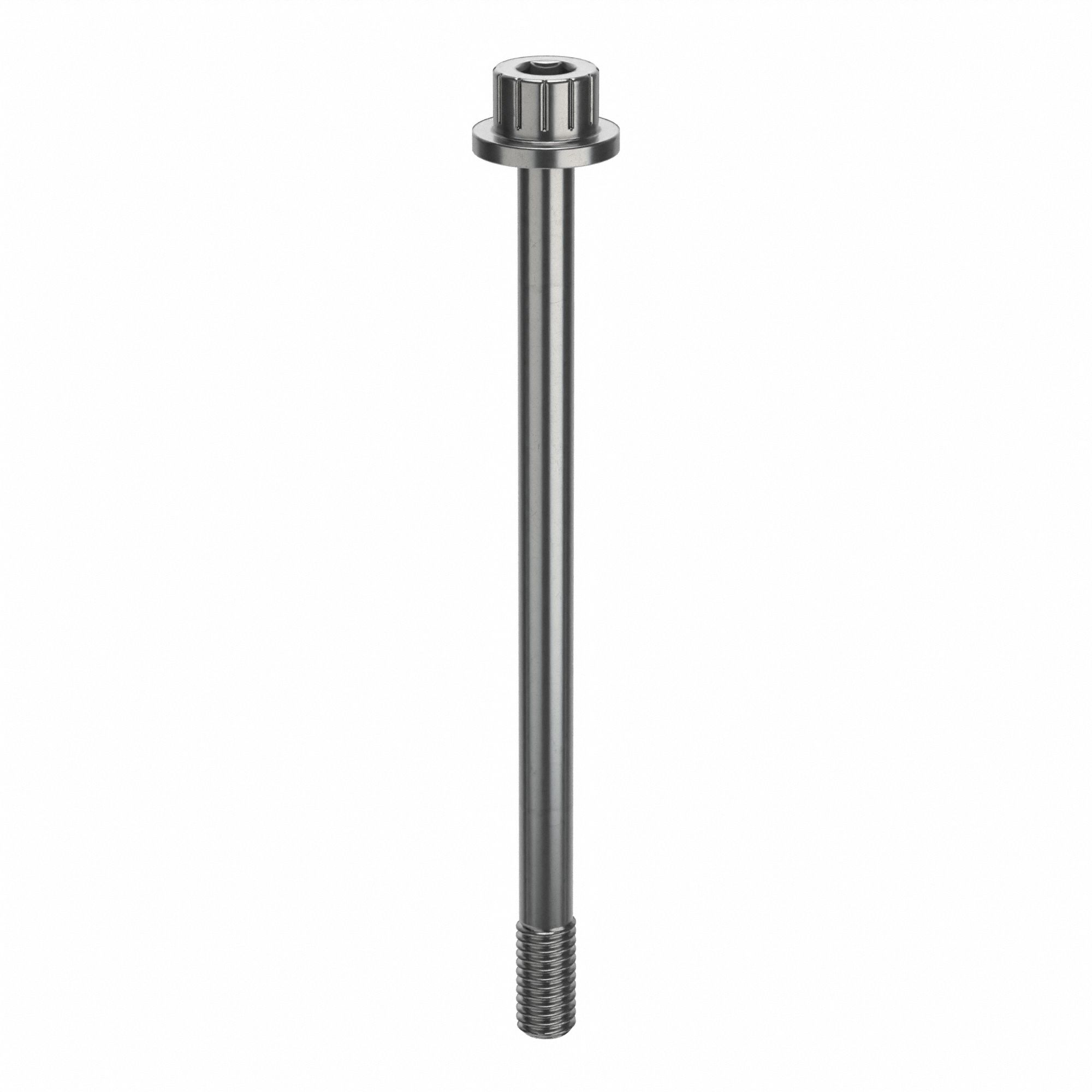 Socket Head Cap Screw: #10-32 Thread Size, 2 7/8 in Lg, Flanged Std, Plain, Stainless Steel, 316