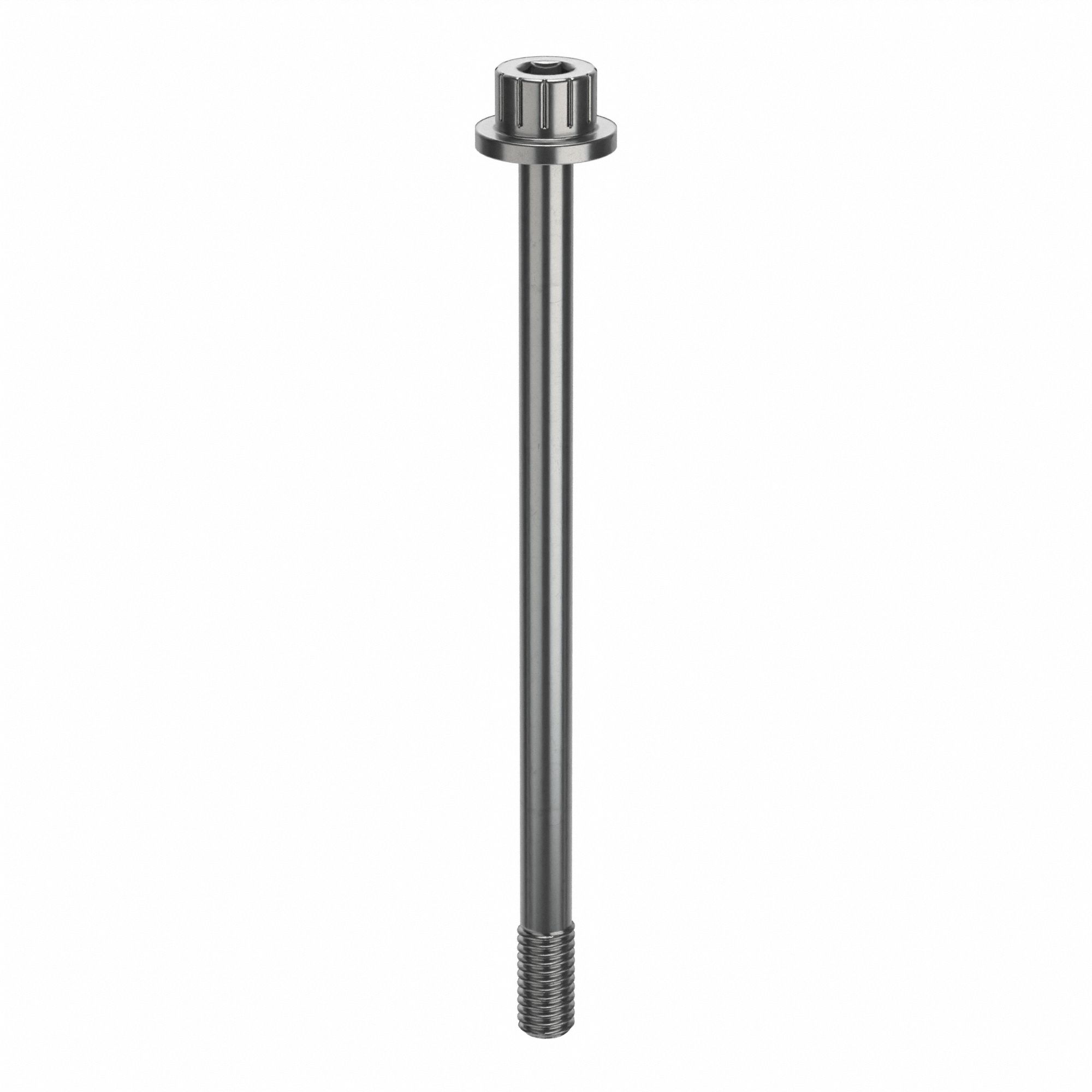 Socket Head Cap Screw: #10-32 Thread Size, 3 in Lg, Flanged Std, Plain, Stainless Steel, 316