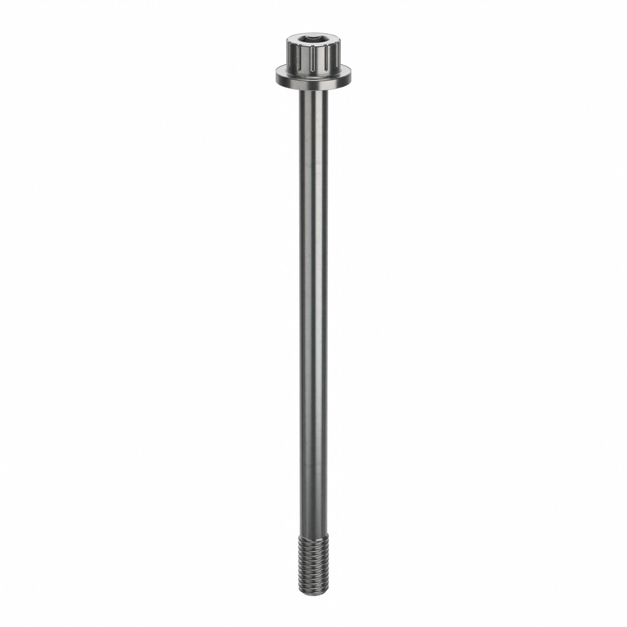 Socket Head Cap Screw: #10-32 Thread Size, 3 1/4 in Lg, Flanged Std, Plain, Stainless Steel, 316