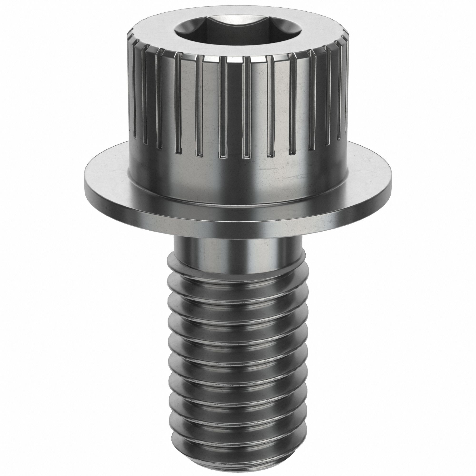 Socket Head Cap Screw: 1/2"-13 Thread Size, 1 in Lg, Flanged Std, Plain, Stainless Steel, 316