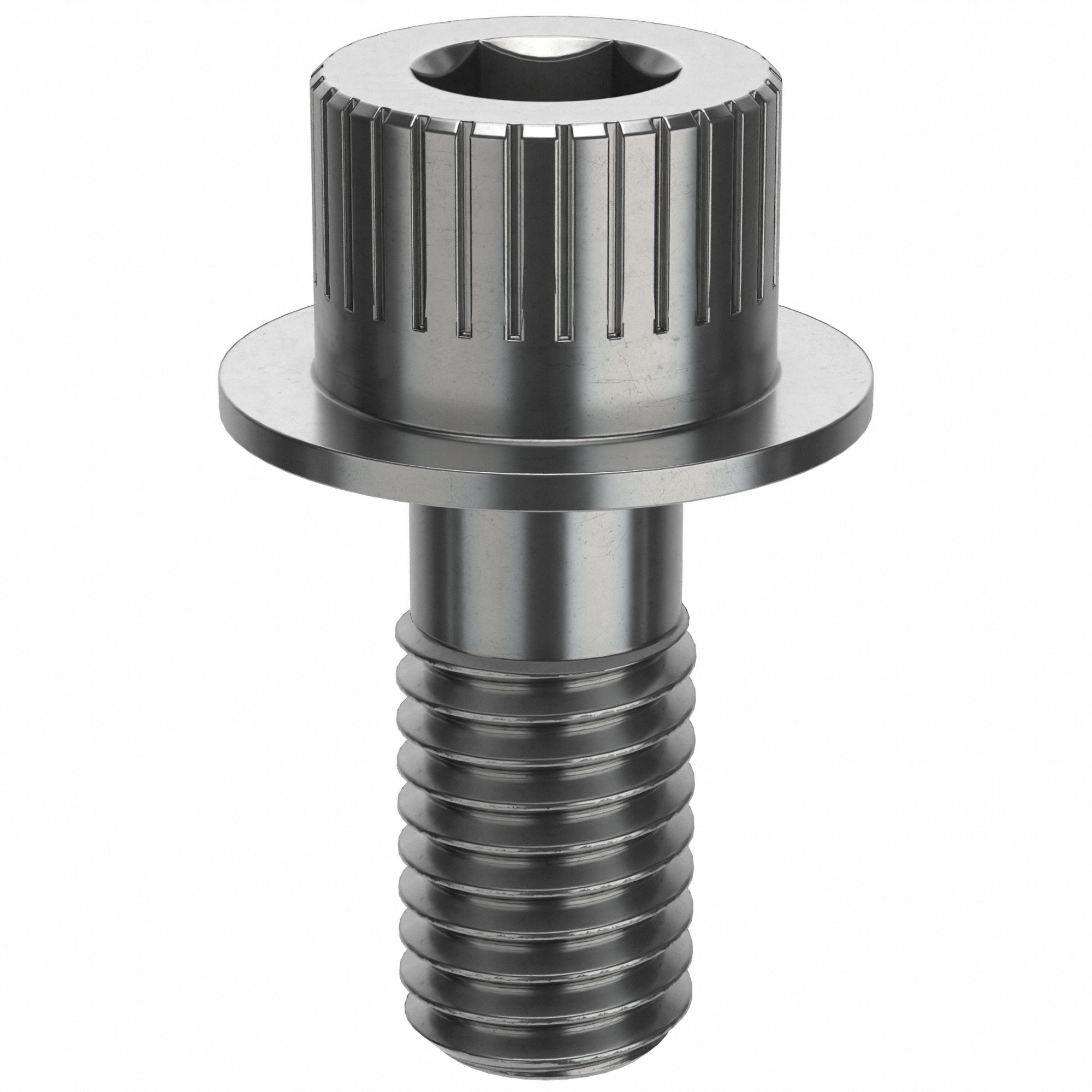 Socket Head Cap Screw: 1/2"-13 Thread Size, 1 1/8 in Lg, Flanged Std, Plain, Stainless Steel, 316