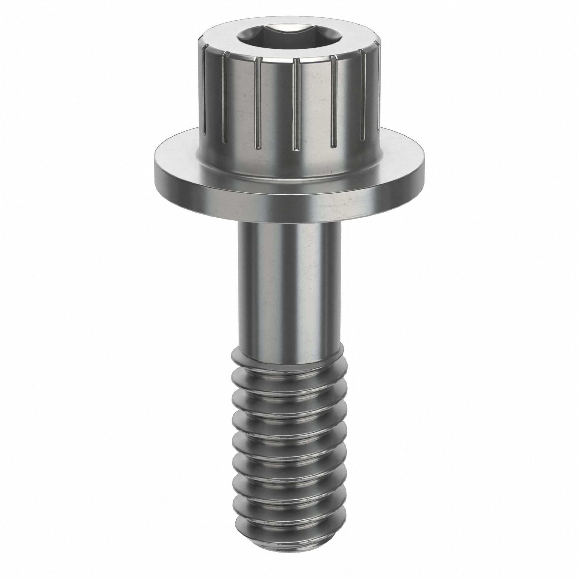 Socket Head Cap Screw: 1/4"-20 Thread Size, 13/16 in Lg, Flanged Std, Plain, Stainless Steel, 316