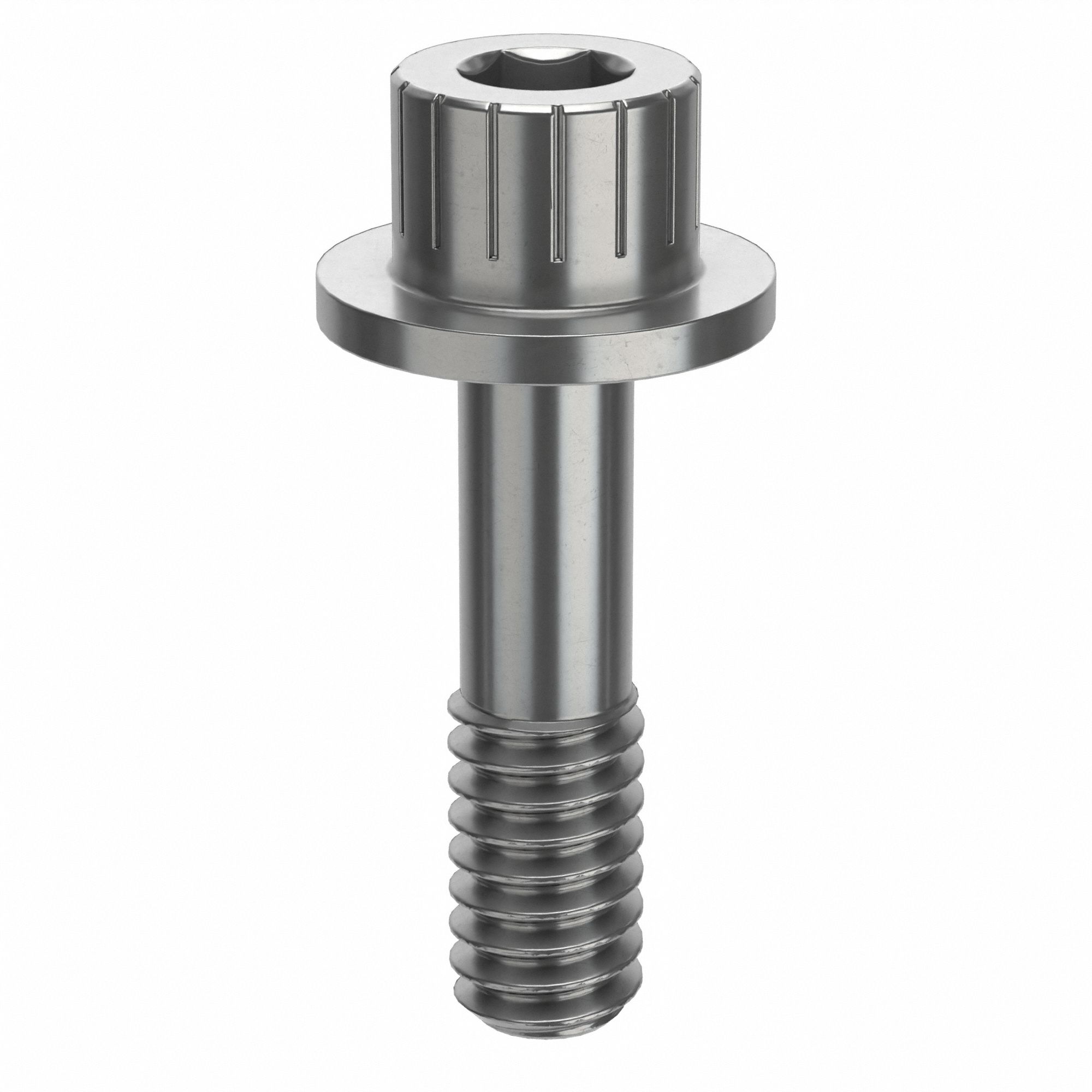 Socket Head Cap Screw: 1/4"-20 Thread Size, 15/16 in Lg, Flanged Std, Plain, Stainless Steel, 316
