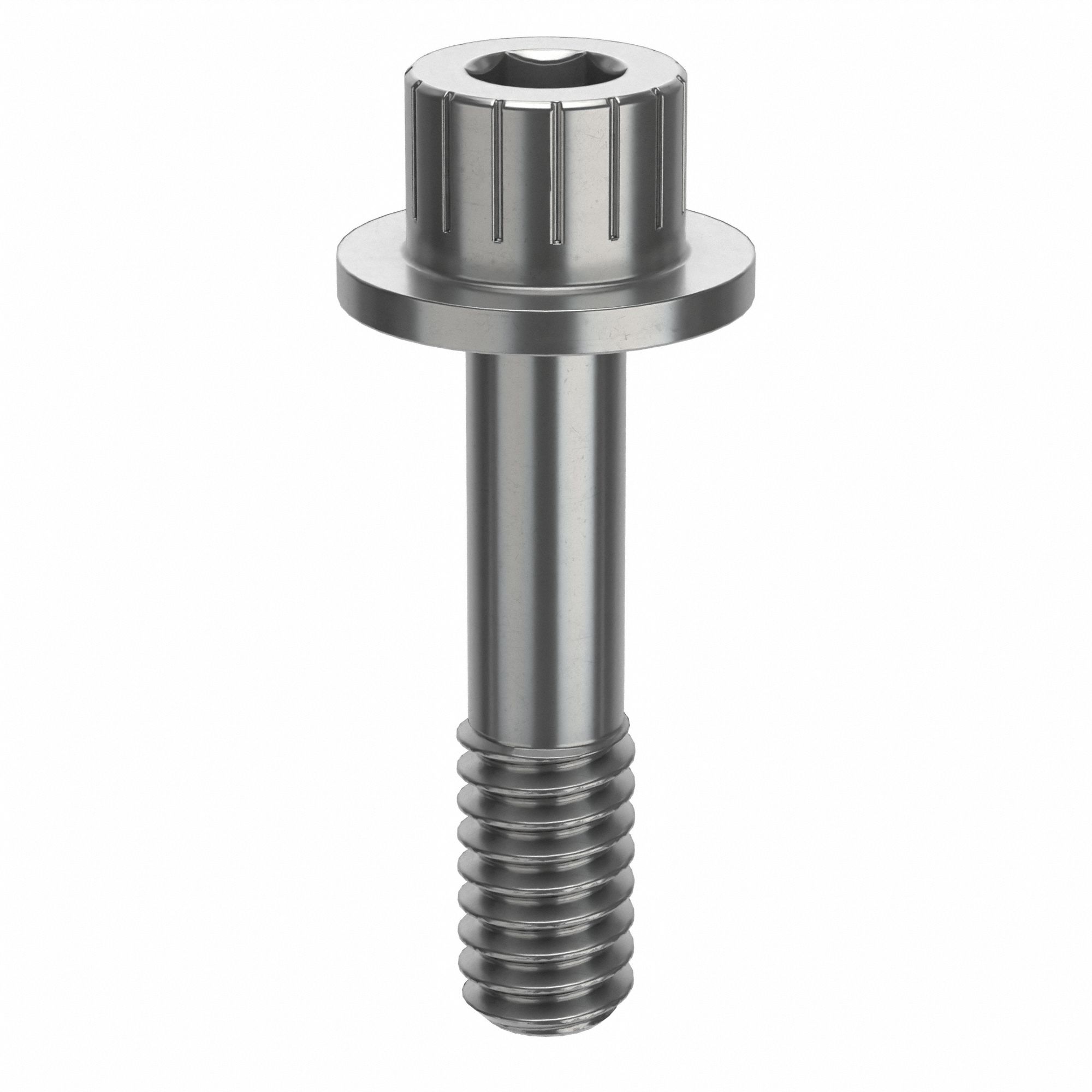 Socket Head Cap Screw: 1/4"-20 Thread Size, 1 1/16 in Lg, Flanged Std, Plain, Stainless Steel, 316