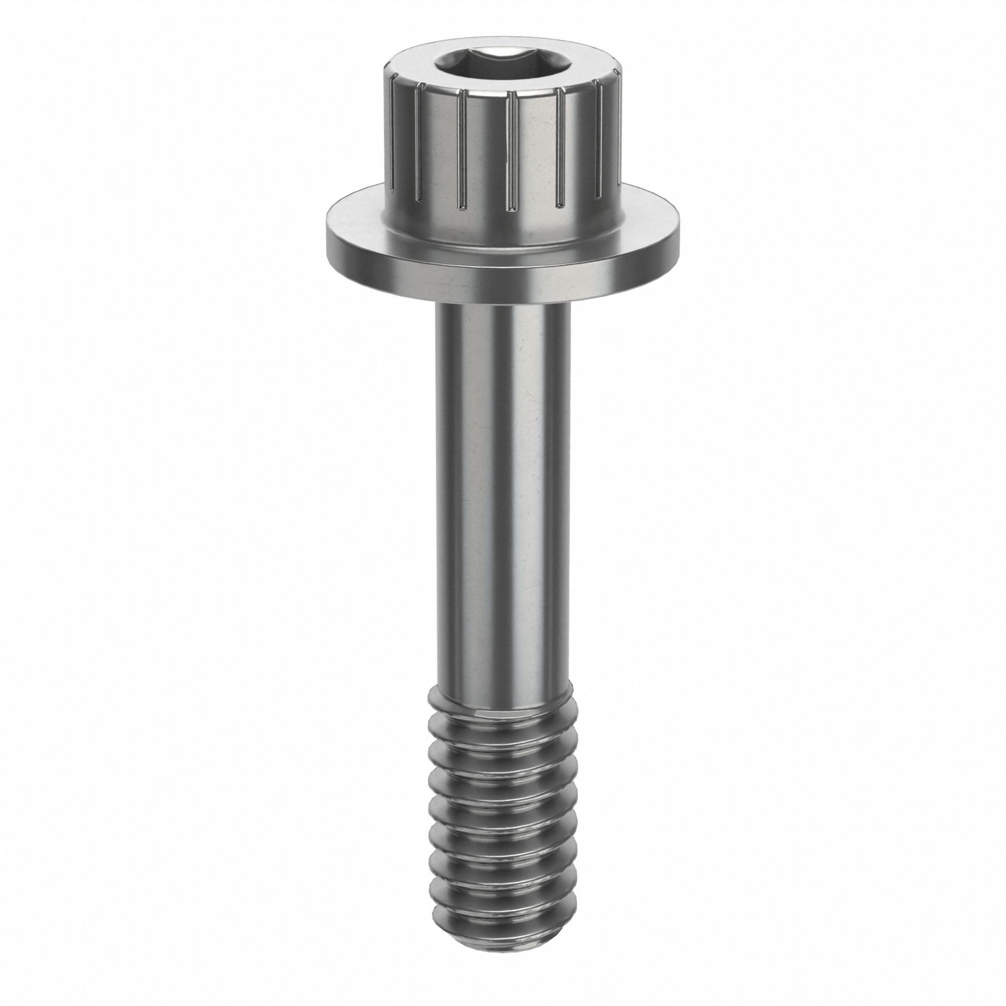 Socket Head Cap Screw: 1/4"-20 Thread Size, 1 3/16 in Lg, Flanged Std, Plain, Stainless Steel, 316