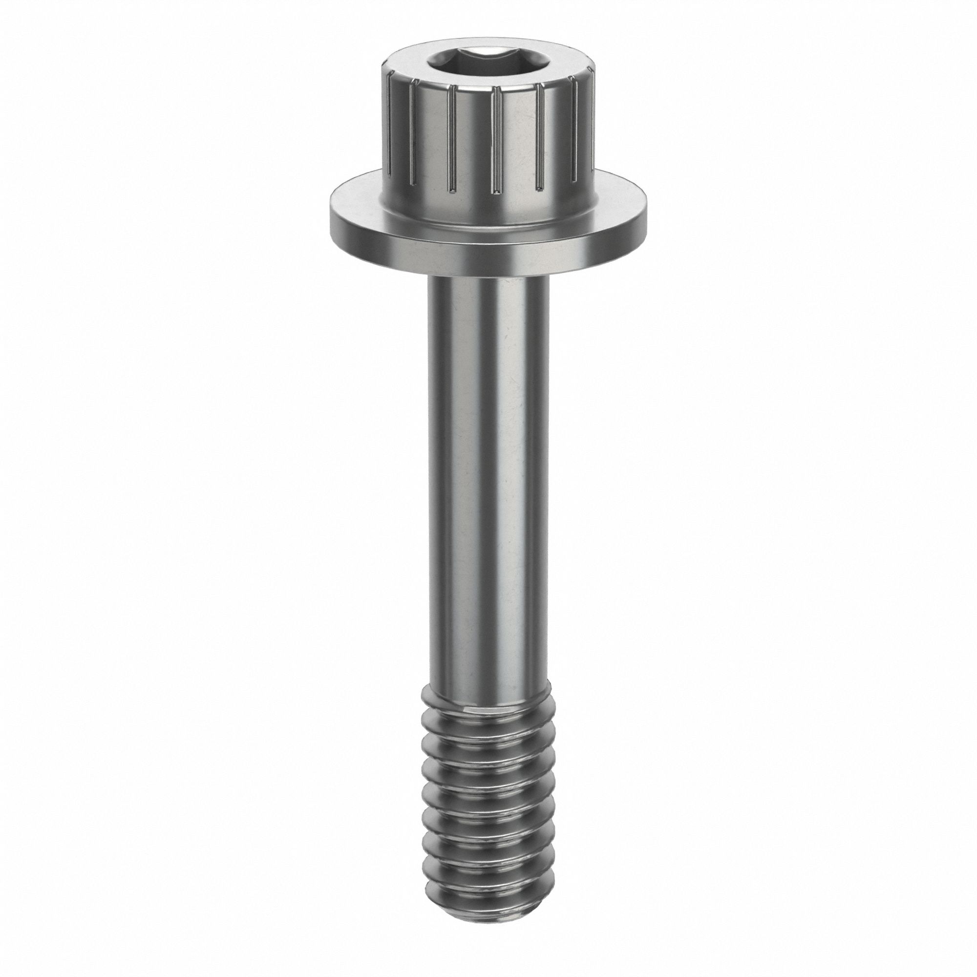 Socket Head Cap Screw: 1/4"-20 Thread Size, 1 5/16 in Lg, Flanged Std, Plain, Stainless Steel, 316