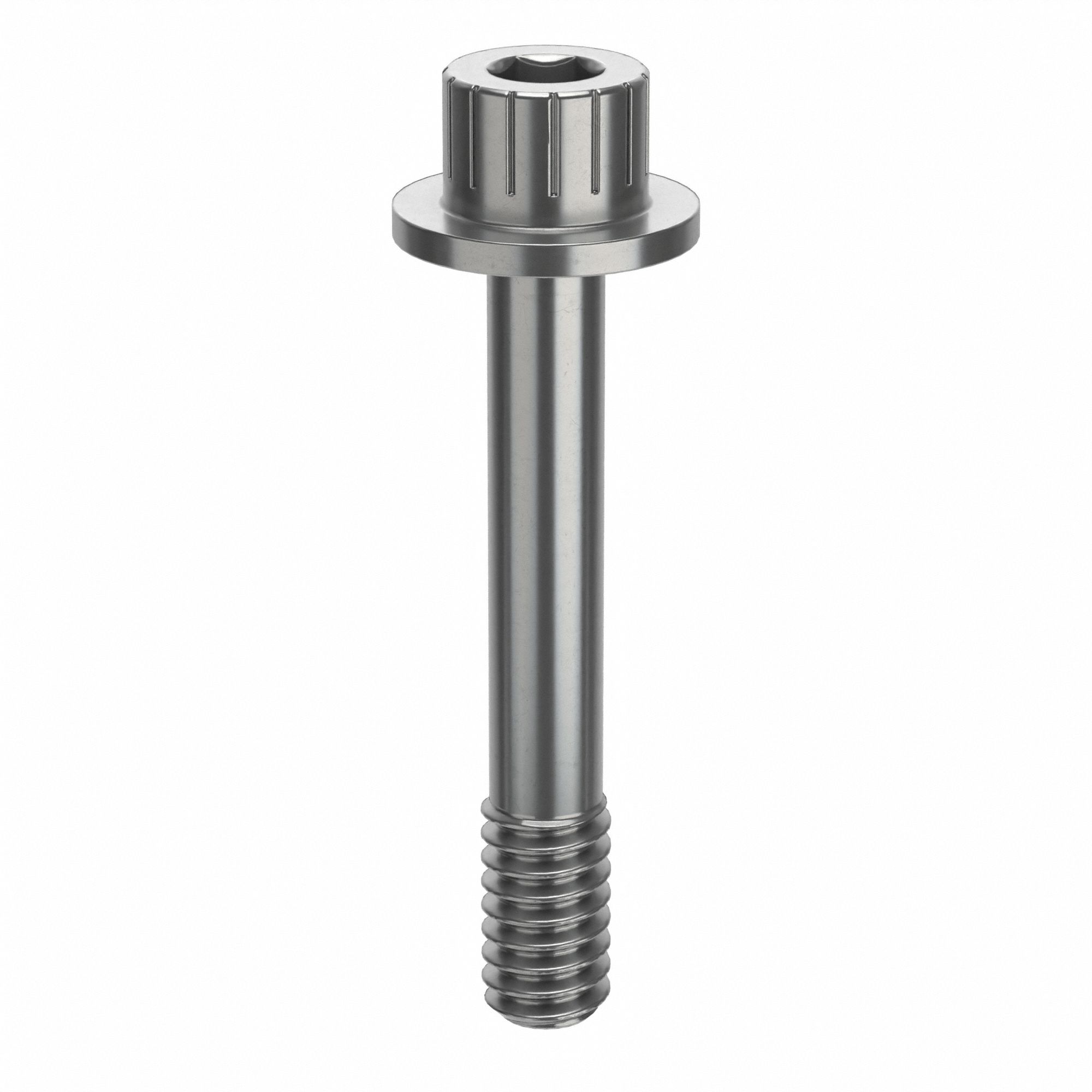 Socket Head Cap Screw: 1/4"-20 Thread Size, 1 9/16 in Lg, Flanged Std, Plain, Stainless Steel, 316