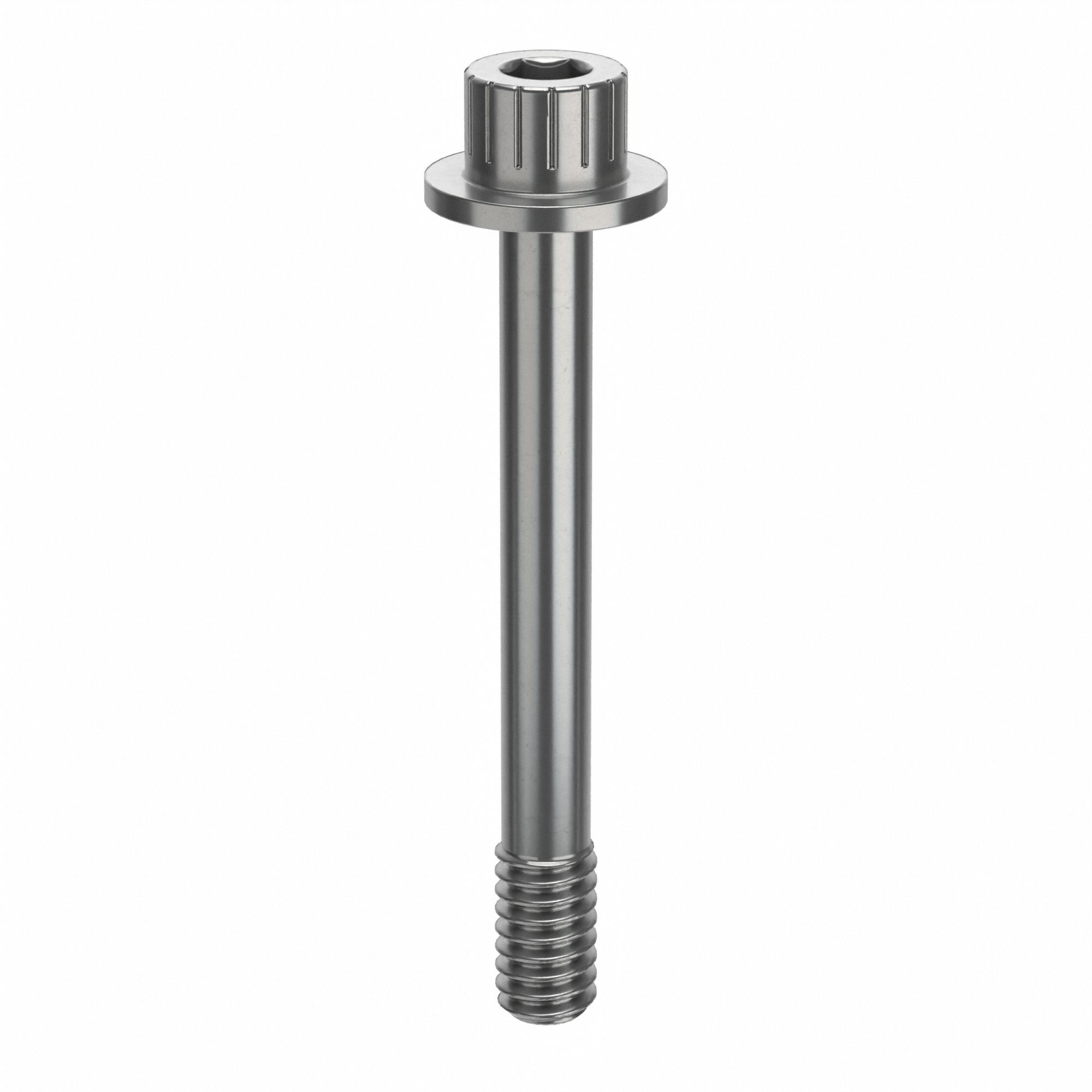 Socket Head Cap Screw: 1/4"-20 Thread Size, 2 1/16 in Lg, Flanged Std, Plain, Stainless Steel, 316