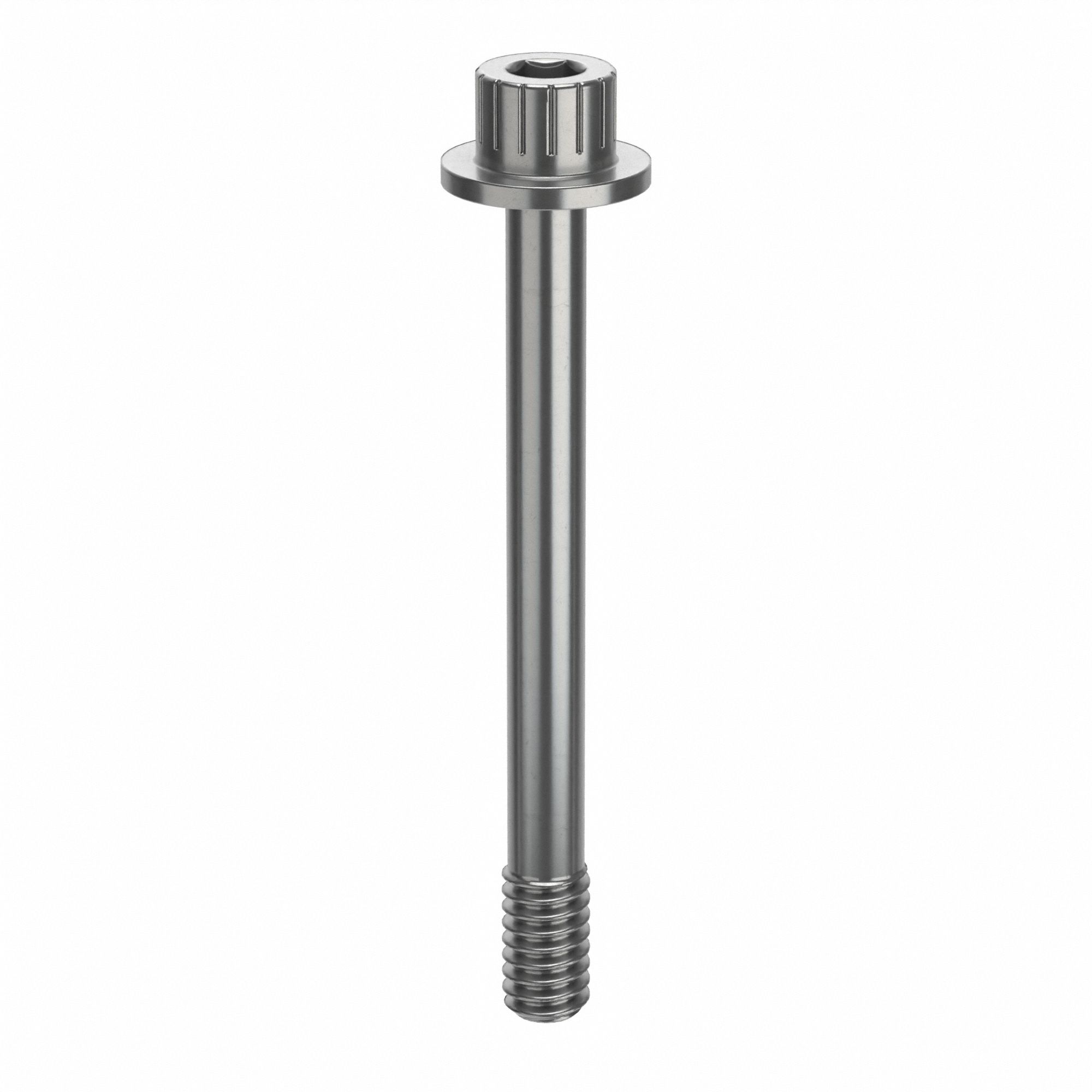 Socket Head Cap Screw: 1/4"-20 Thread Size, 2 7/16 in Lg, Flanged Std, Plain, Stainless Steel, 316