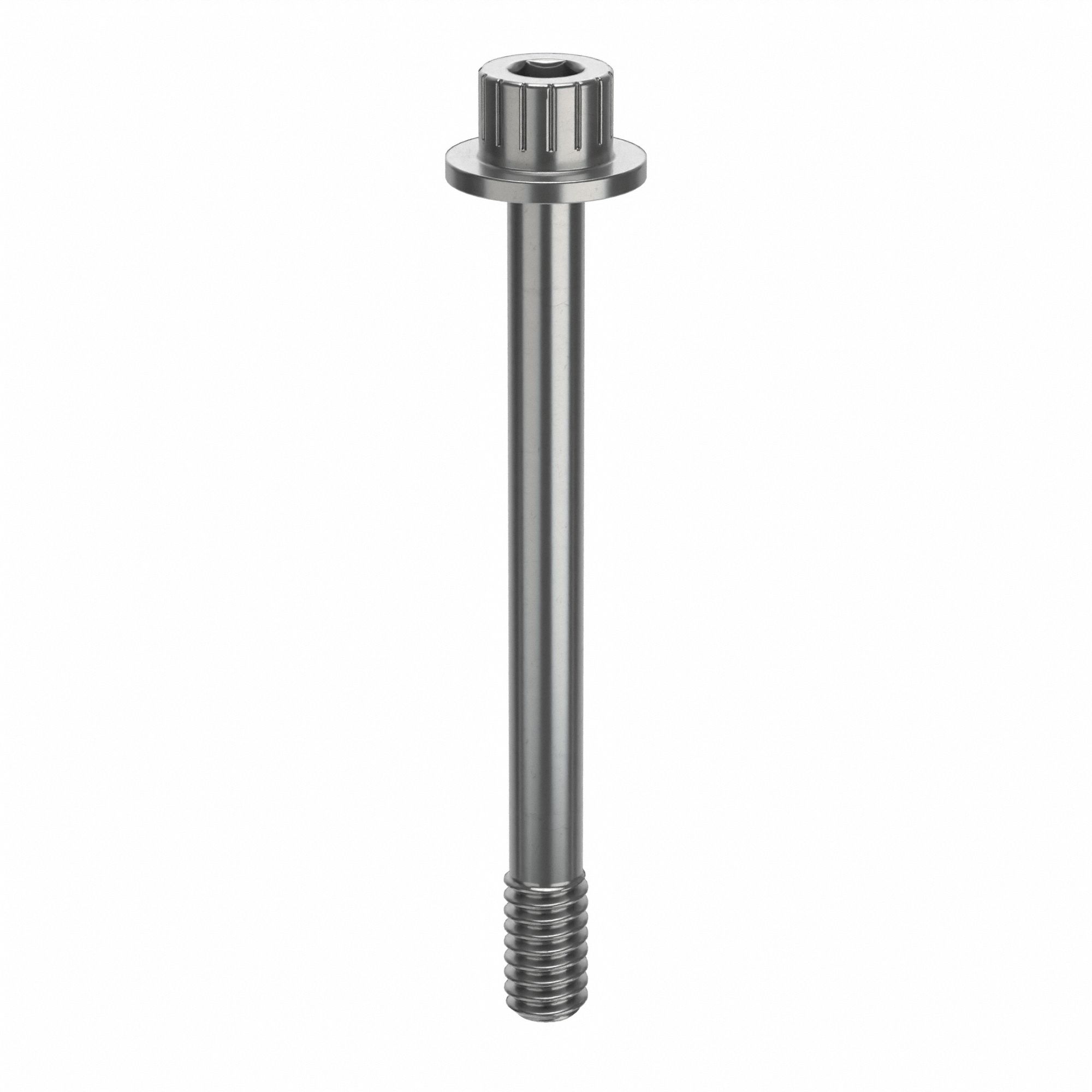 Socket Head Cap Screw: 1/4"-20 Thread Size, 2 9/16 in Lg, Flanged Std, Plain, Stainless Steel, 316