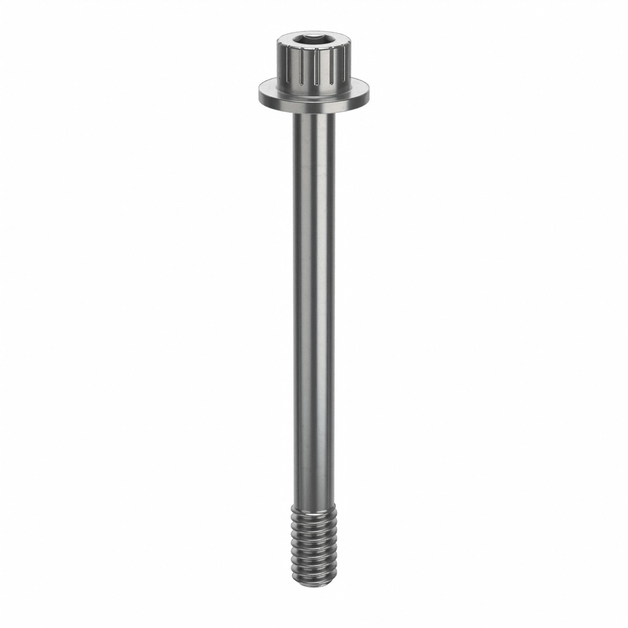 Socket Head Cap Screw: 1/4"-20 Thread Size, 2 11/16 in Lg, Flanged Std, Plain, Stainless Steel, 316