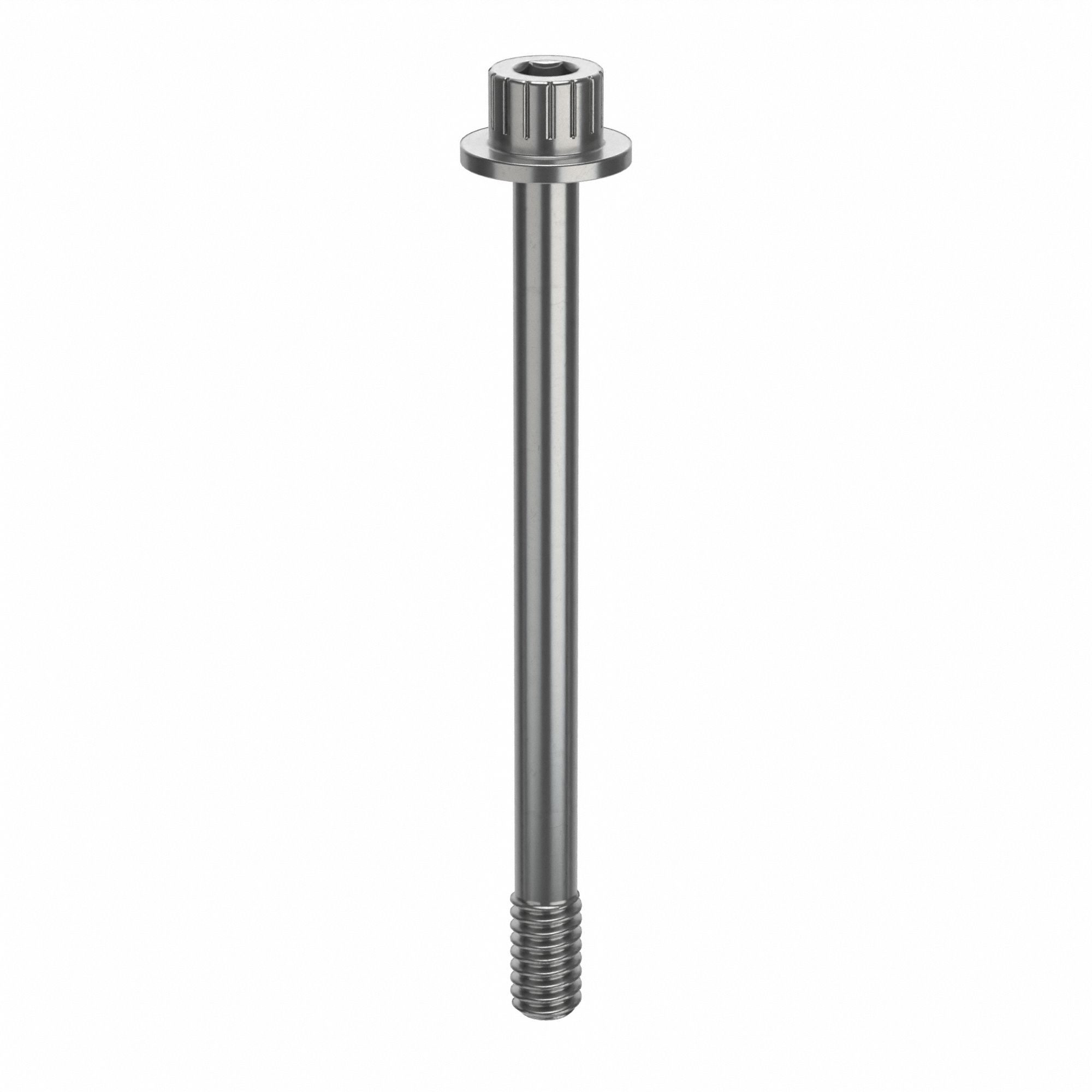 Socket Head Cap Screw: 1/4"-20 Thread Size, 3 1/16 in Lg, Flanged Std, Plain, Stainless Steel, 316
