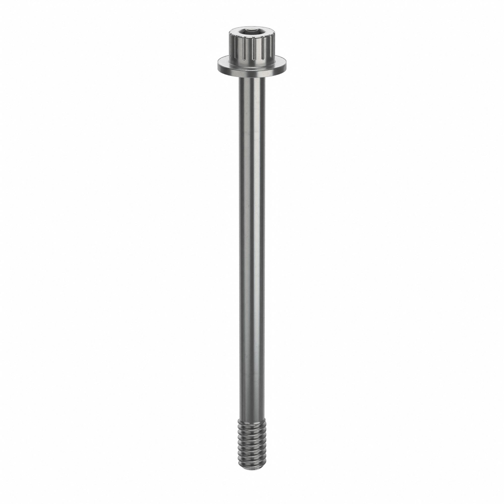 Socket Head Cap Screw: 1/4"-20 Thread Size, 3 9/16 in Lg, Flanged Std, Plain, Stainless Steel, 316