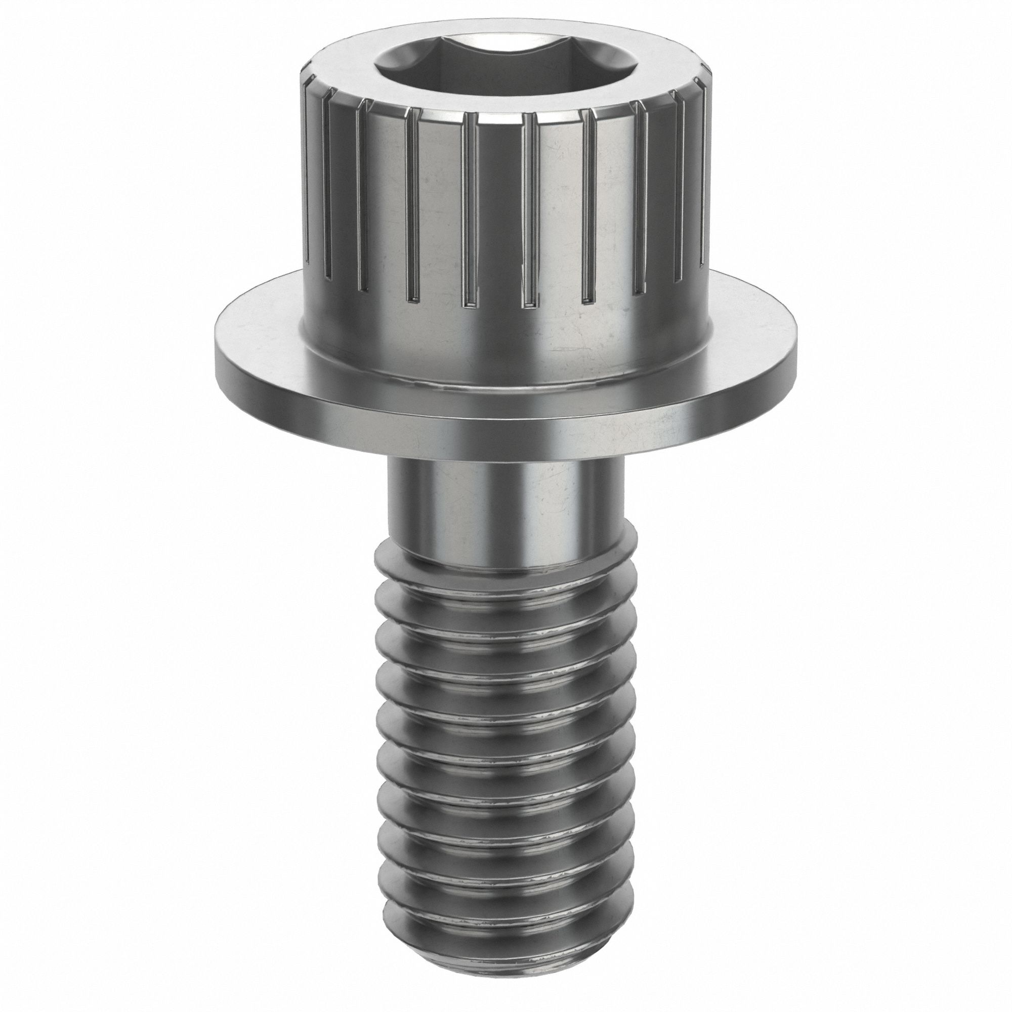 Socket Head Cap Screw: 3/8"-16 Thread Size, 7/8 in Lg, Flanged Std, Plain, Stainless Steel, 316