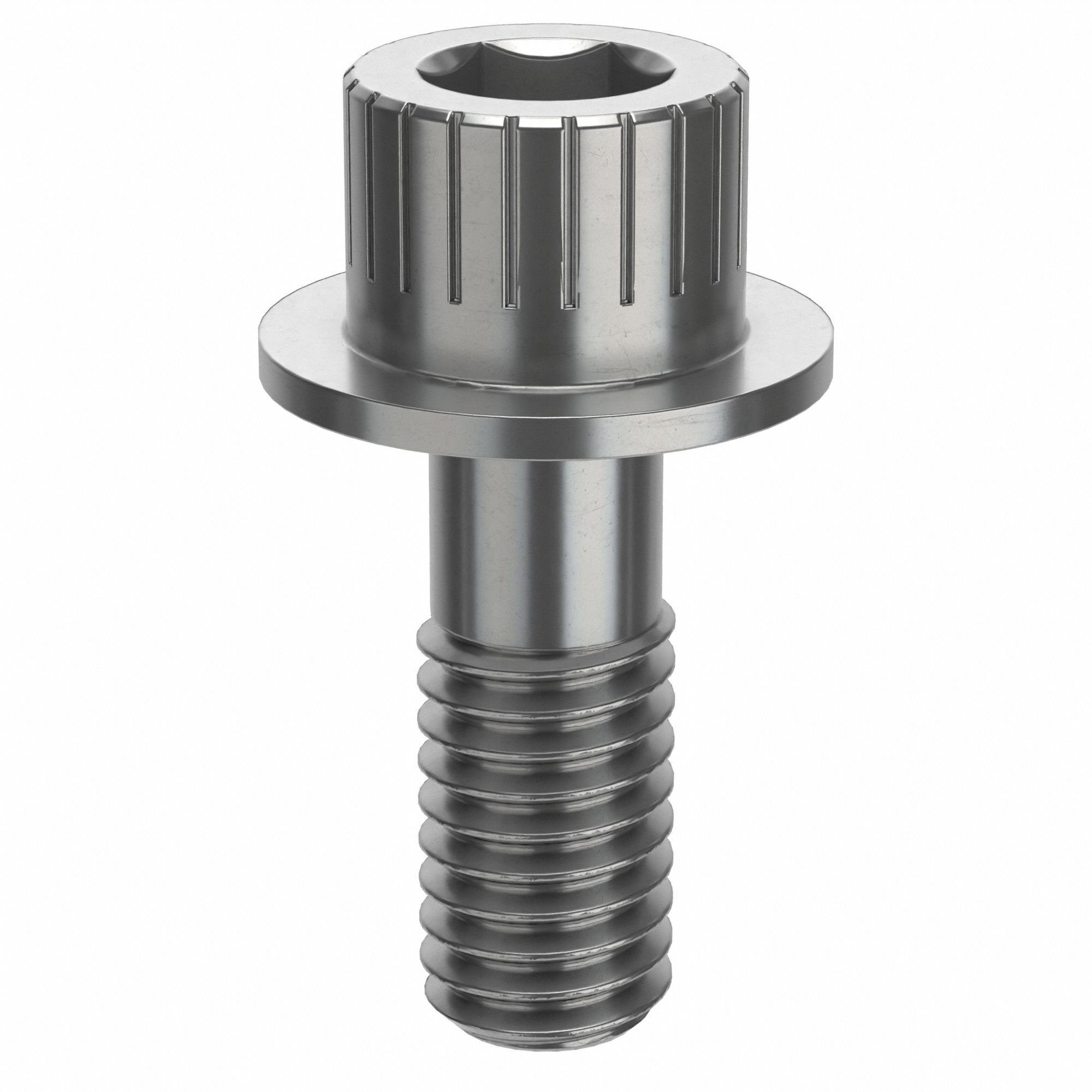 Socket Head Cap Screw: 3/8"-16 Thread Size, 1 in Lg, Flanged Std, Plain, Stainless Steel, 316