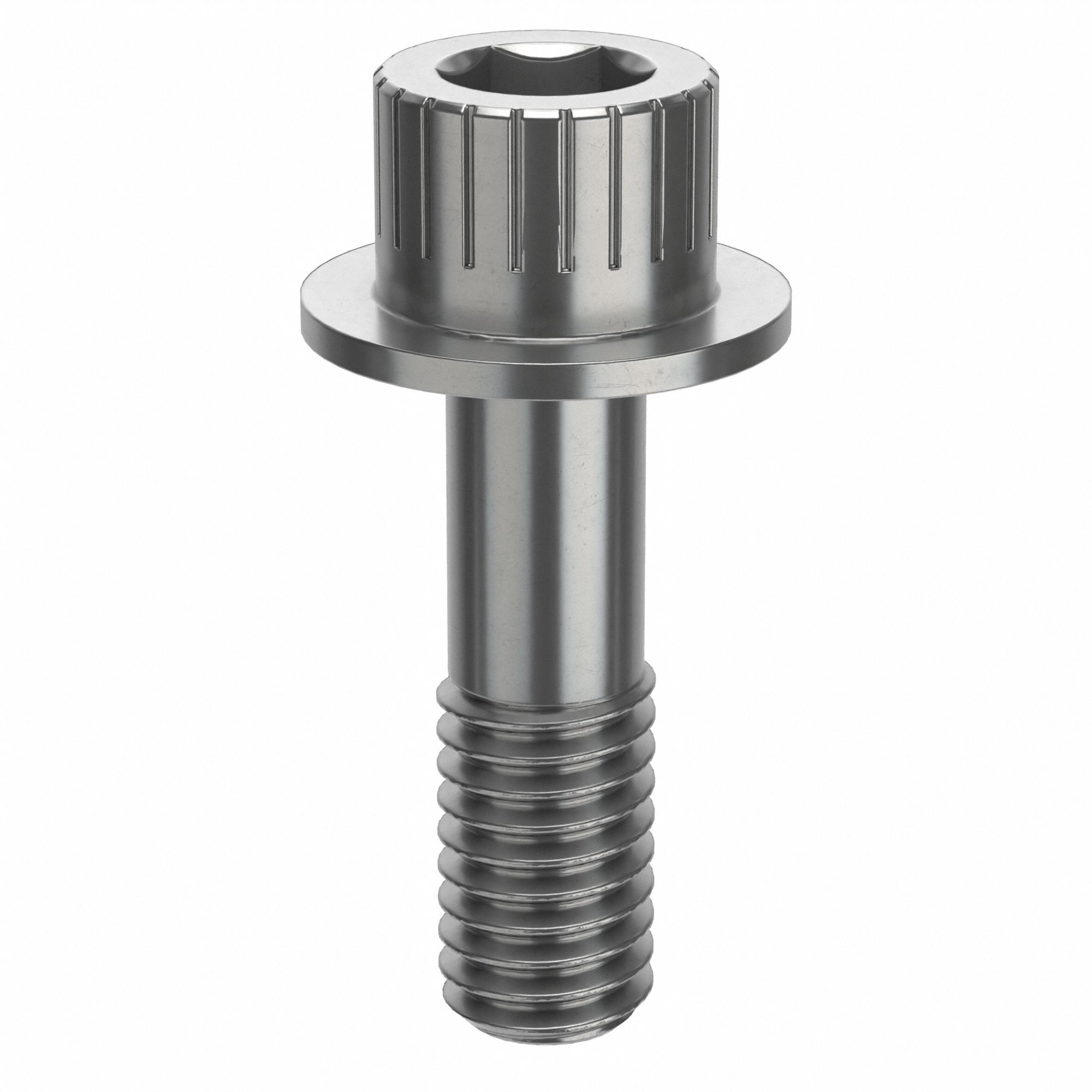Socket Head Cap Screw: 3/8"-16 Thread Size, 1 1/4 in Lg, Flanged Std, Plain, Stainless Steel, 316