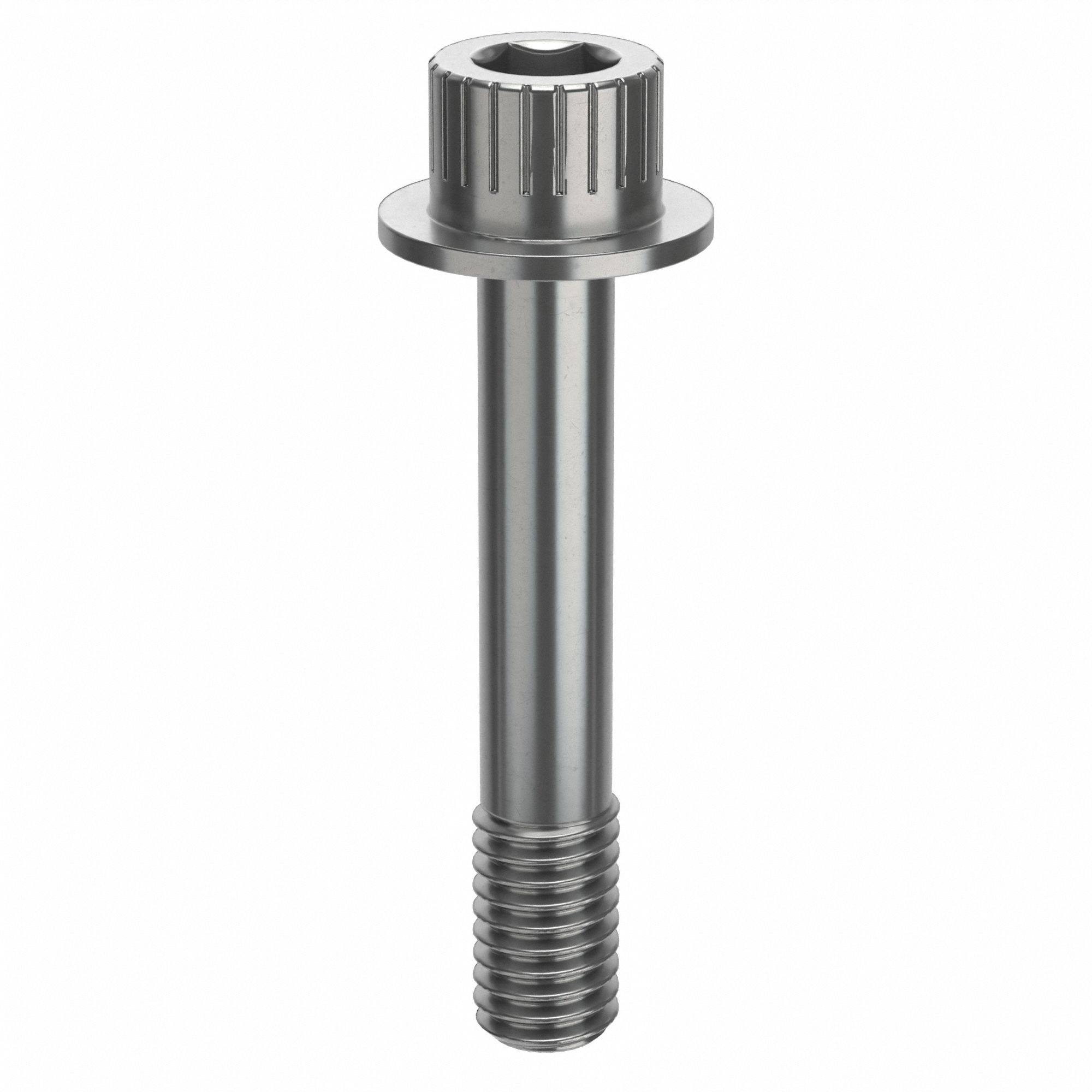 Socket Head Cap Screw: 3/8"-16 Thread Size, 2 1/8 in Lg, Flanged Std, Plain, Stainless Steel, 316