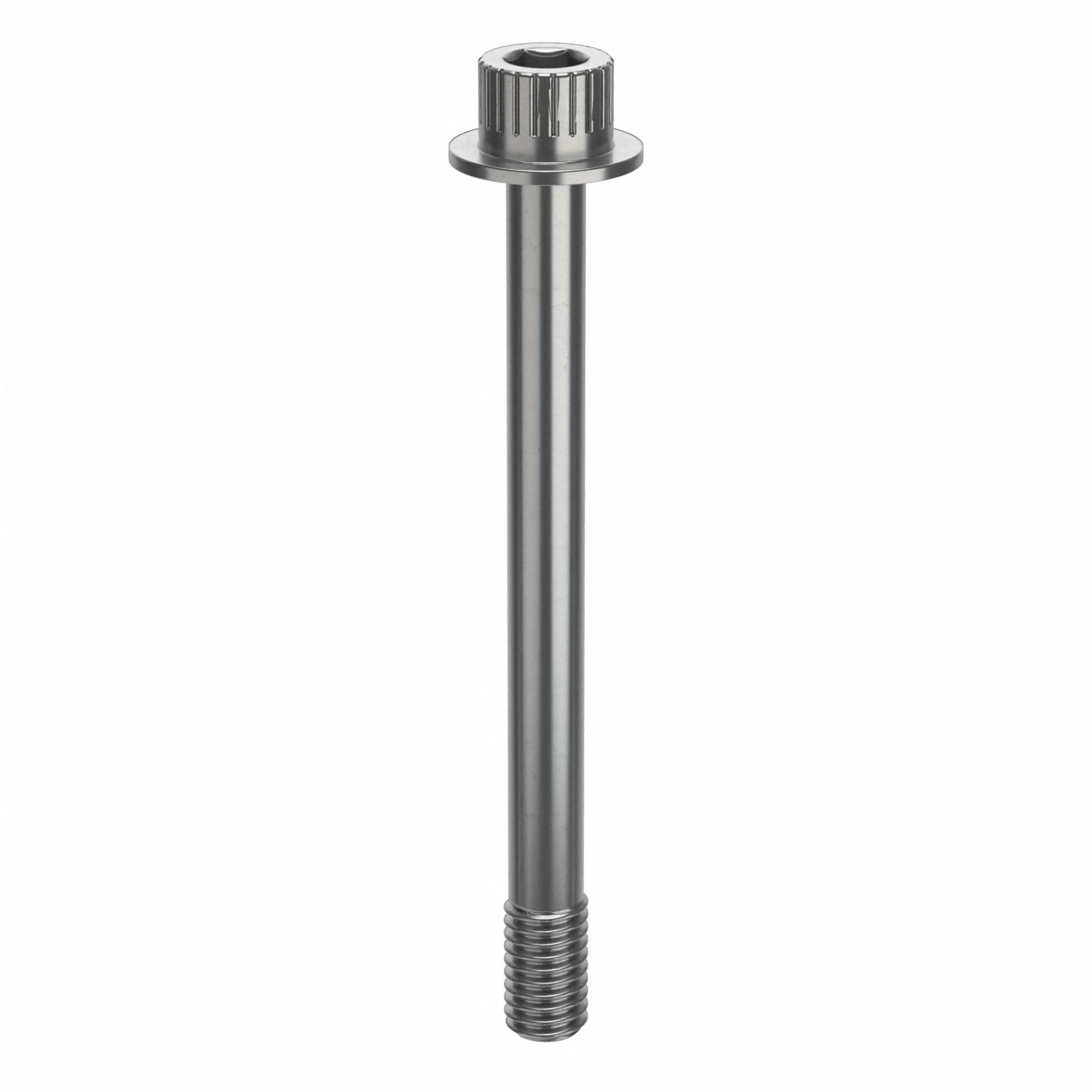 Socket Head Cap Screw: 3/8"-16 Thread Size, 4 in Lg, Flanged Std, Plain, Stainless Steel, 316