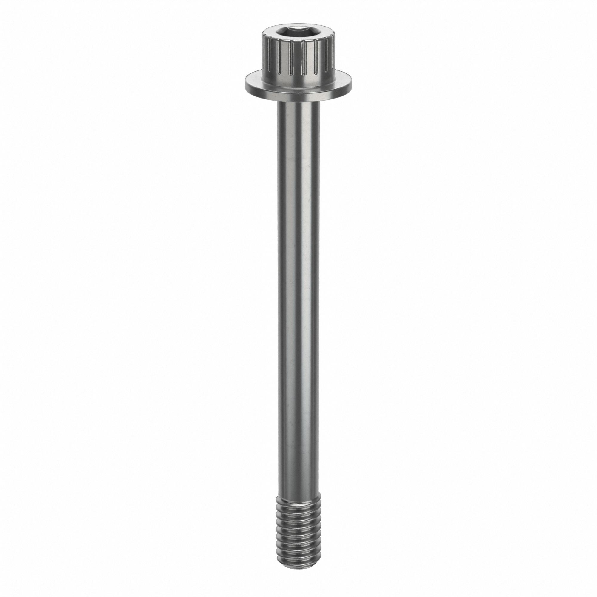 Socket Head Cap Screw: 5/16"-18 Thread Size, 3 3/8 in Lg, Flanged Std, Plain, Stainless Steel, 316