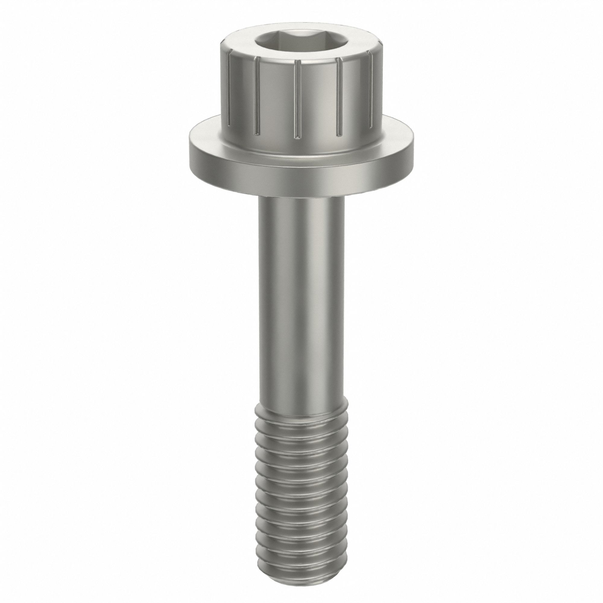 Socket Head Cap Screw: #10-32 Thread Size, 7/8 in Lg, Flanged Std, Plain, Aluminum, Not Graded