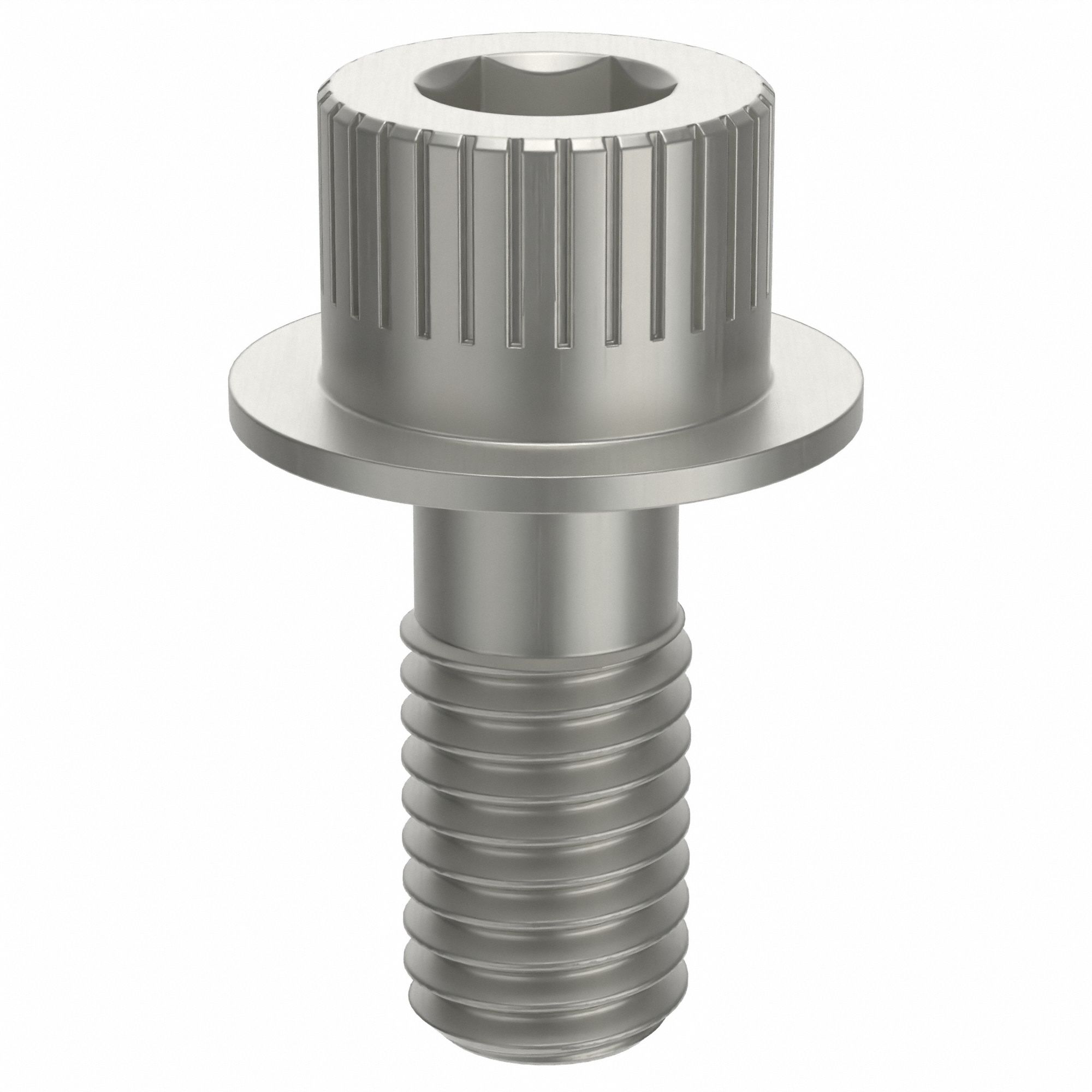 Socket Head Cap Screw: 1/2"-13 Thread Size, 1 1/8 in Lg, Flanged Std, Plain, Aluminum, Not Graded