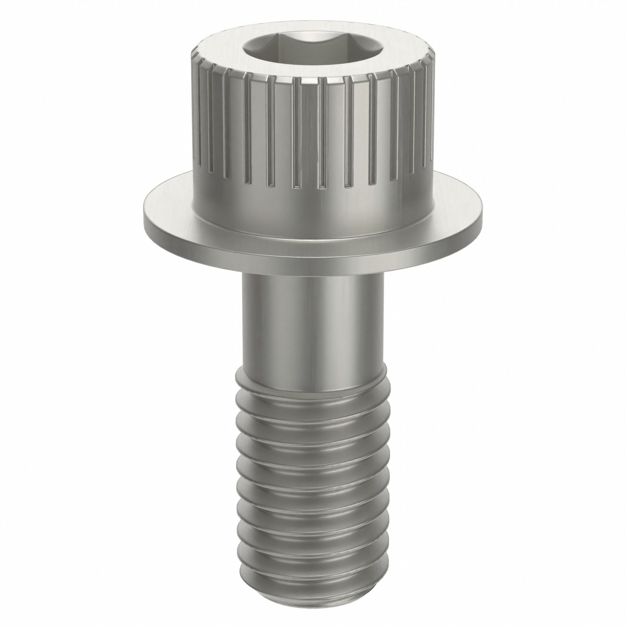 Socket Head Cap Screw: 1/2"-13 Thread Size, 1 1/4 in Lg, Flanged Std, Plain, Aluminum, Not Graded