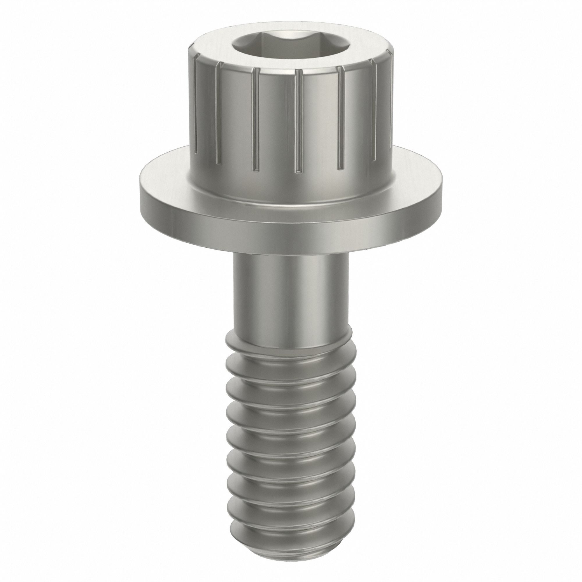 Socket Head Cap Screw: 1/4"-20 Thread Size, 11/16 in Lg, Flanged Std, Plain, Aluminum, Not Graded