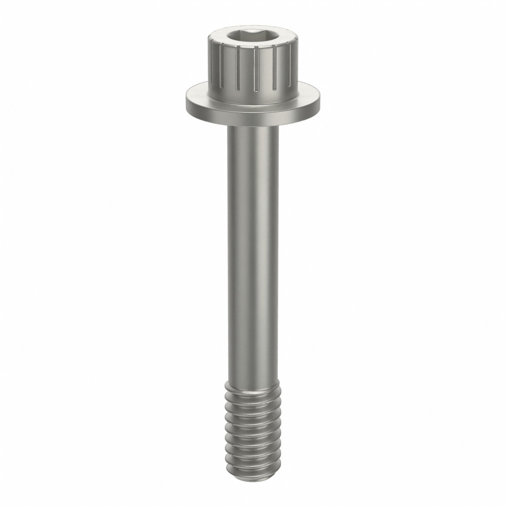 Socket Head Cap Screw: 1/4"-20 Thread Size, 1 11/16 in Lg, Flanged Std, Plain, Aluminum, Not Graded