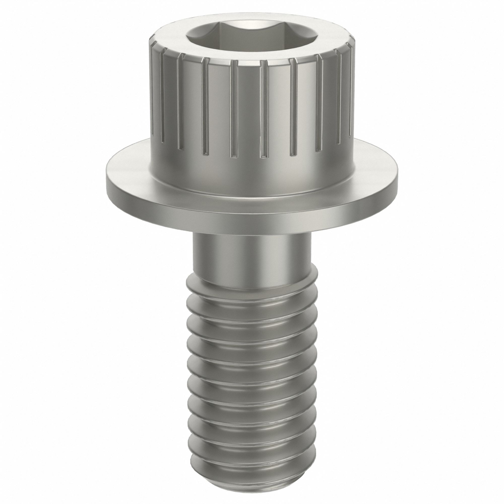 Socket Head Cap Screw: 3/8"-16 Thread Size, 7/8 in Lg, Flanged Std, Plain, Aluminum, Not Graded