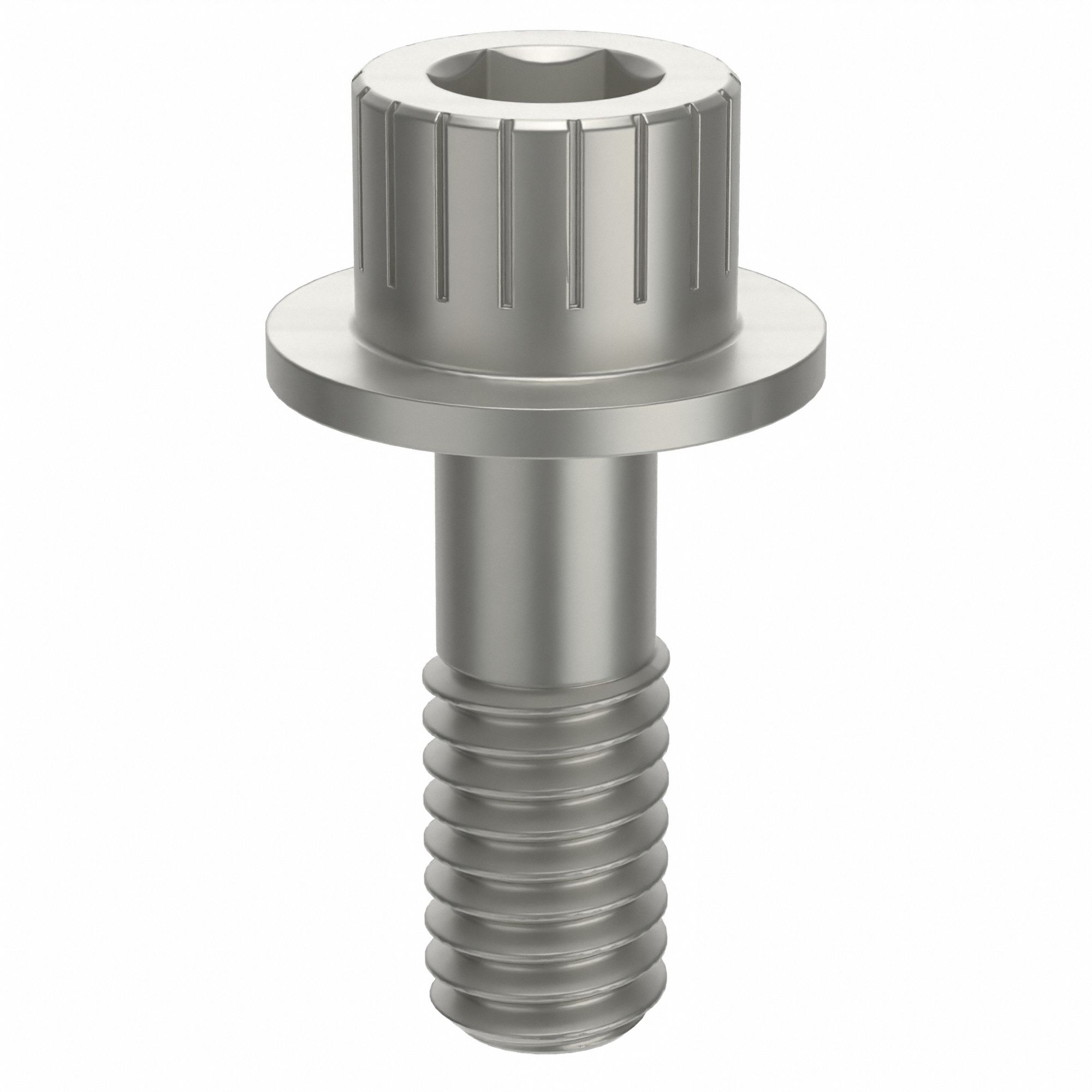 Socket Head Cap Screw: 5/16"-18 Thread Size, 7/8 in Lg, Flanged Std, Plain, Aluminum, Not Graded