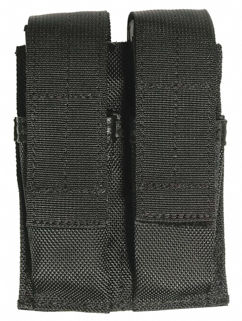 BLACKHAWK Magazine Pouch, HookandLoop, 500D Nylon, Black 45G396