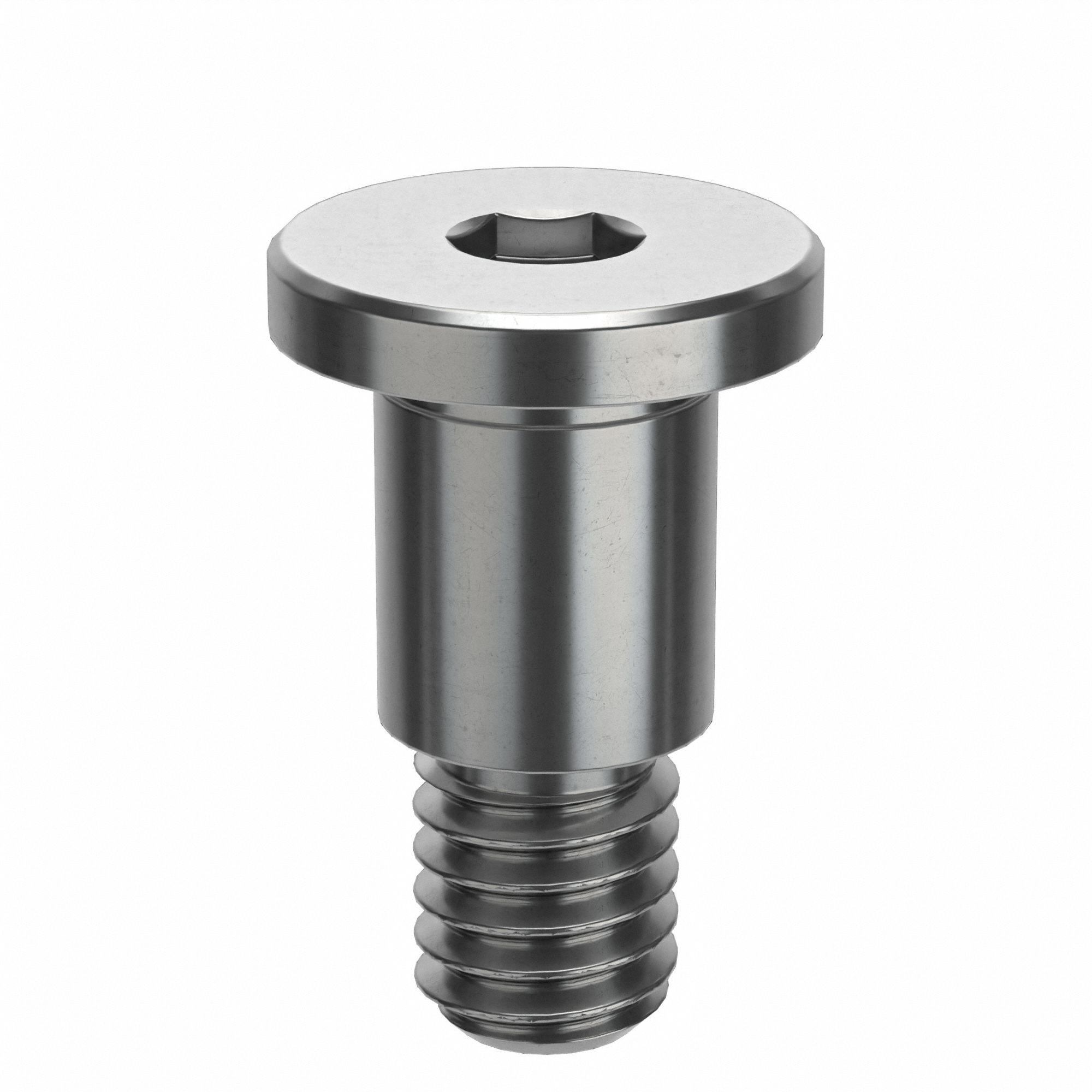 Shoulder Screw: Std Shoulder Screw, M4-0.7 Thr Size, 5 mm Thr Lg, 6 mm Shoulder Lg, Stainless Steel