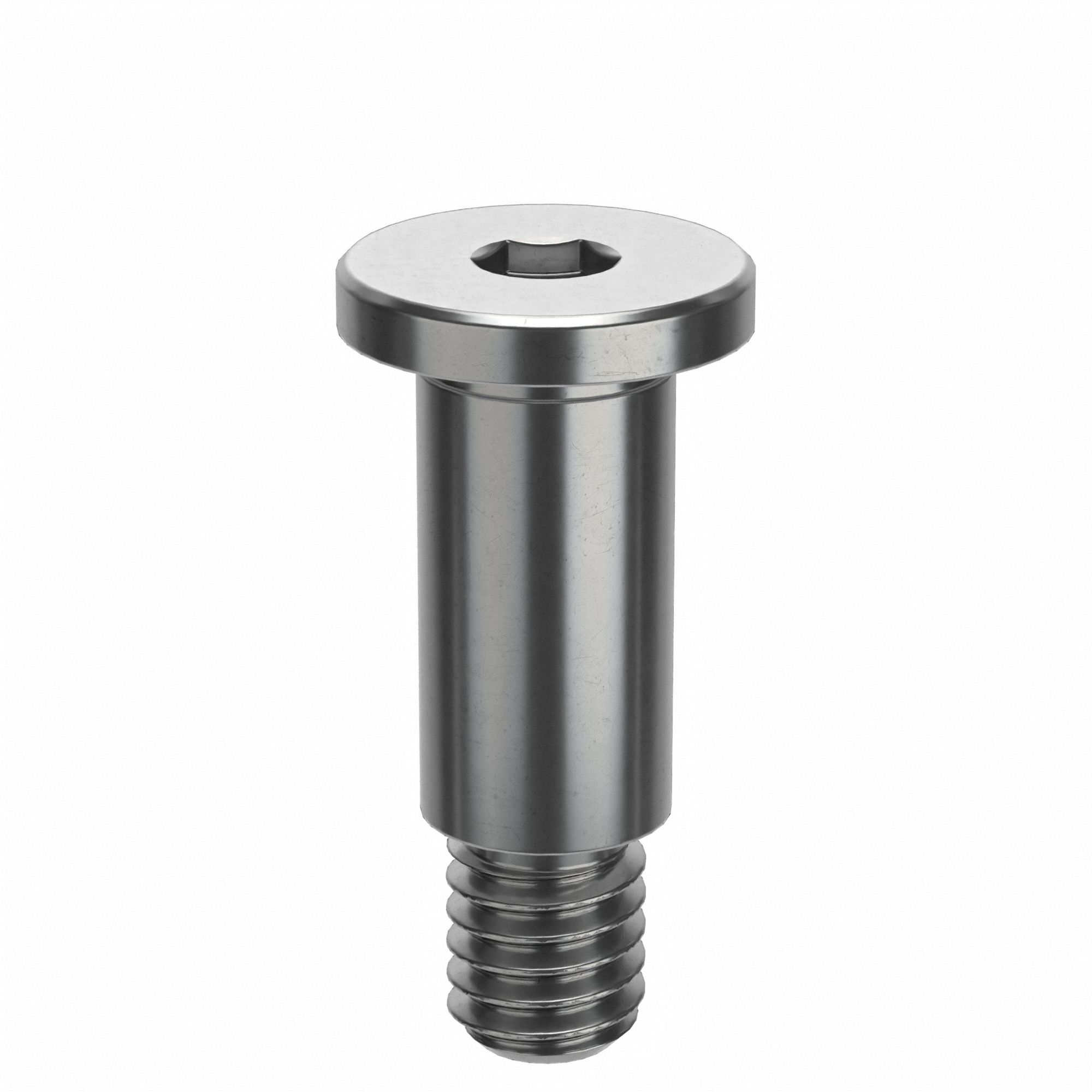 Shoulder Screw: Std Shoulder Screw, M4-0.7 Thr Size, 5 mm Thr Lg, 10 mm Shoulder Lg, Stainless Steel