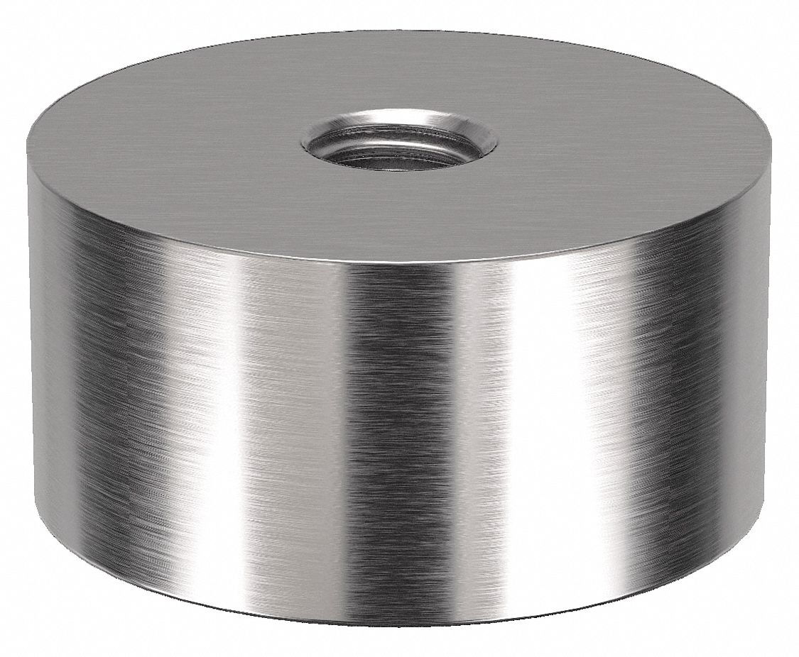 Standoff: 1/2"-13 Thrd Sz, 1 in Lg, Round, Stainless Steel, Plain, 2 in Dia