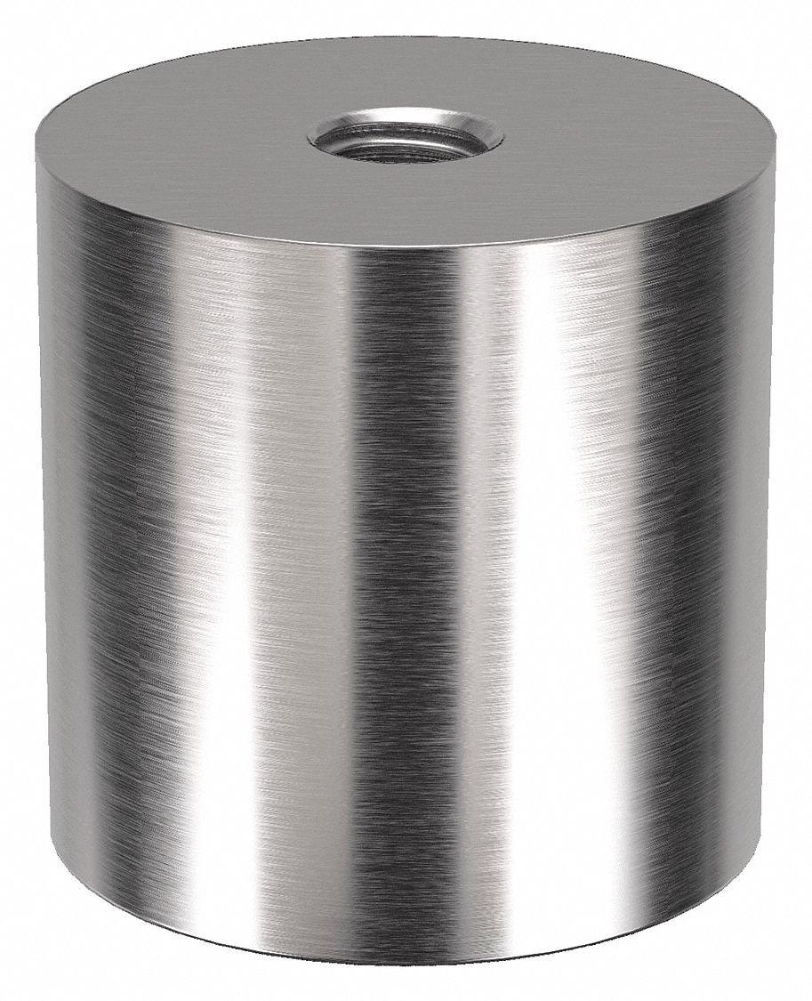 Standoff: 1/2"-13 Thrd Sz, 2 in Lg, Round, Stainless Steel, Plain, 2 in Dia