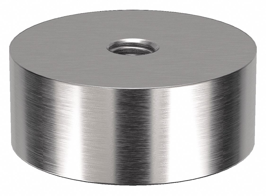 Standoff: 1/2"-13 Thrd Sz, 1 in Lg, Round, Stainless Steel, Plain, 2 1/2 in Dia