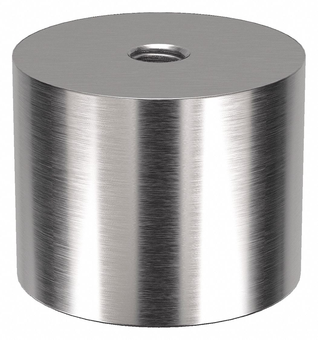 Standoff: 1/2"-13 Thrd Sz, 2 in Lg, Round, Stainless Steel, Plain, 2 1/2 in Dia