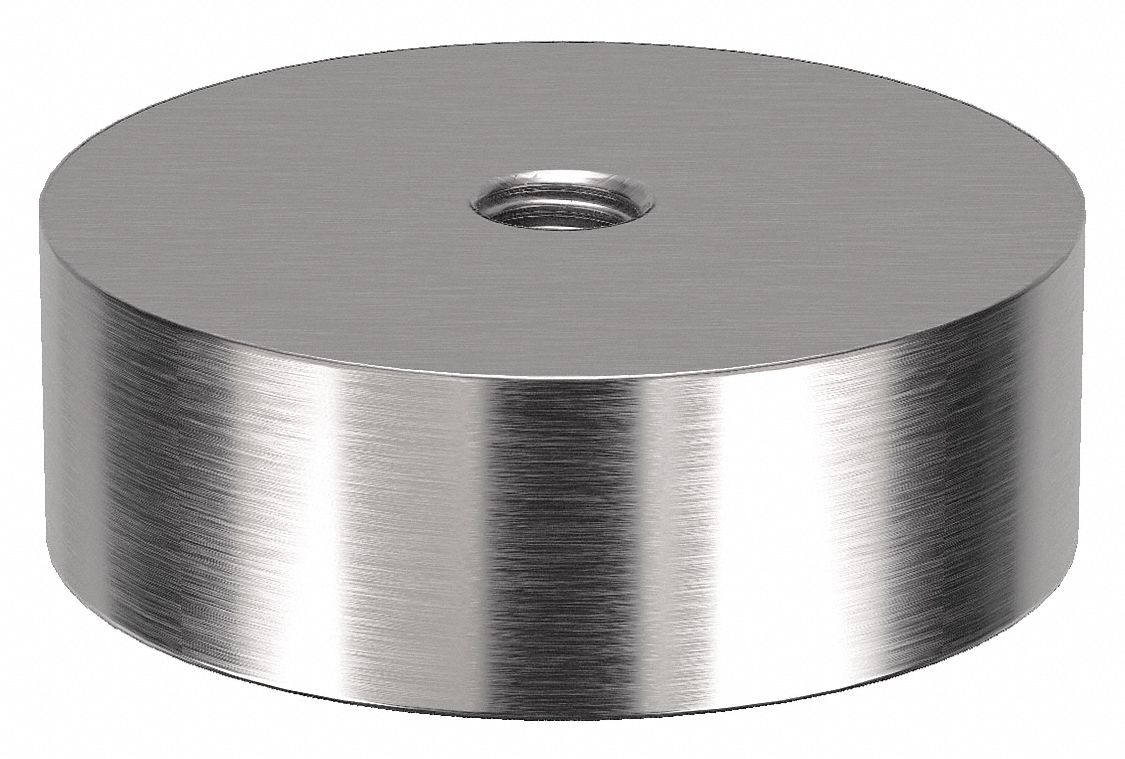 Standoff: 1/2"-13 Thrd Sz, 1 in Lg, Round, Stainless Steel, Plain, 3 in Dia