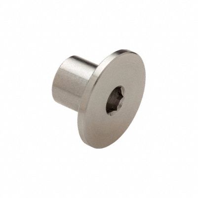 Female Binding Barrel: 3/8"-16 Thread Size, Internal Hex, 1/2 in Brl Lg, 1/2 in Brl Dia, Plain
