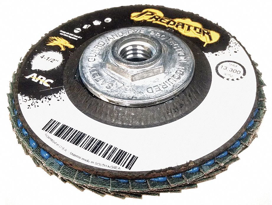 ARC ABRASIVES Flap Disc 5/8"11 Mounting Hole Size, 36 Abrasive Grit