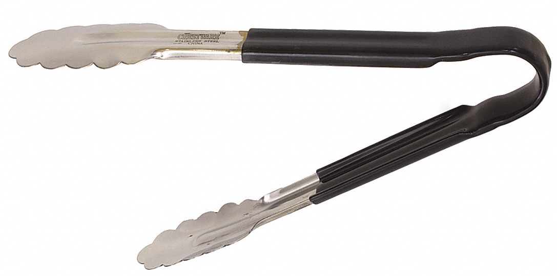 TONG,BLACK,10 IN. L,STAINLESS STEEL