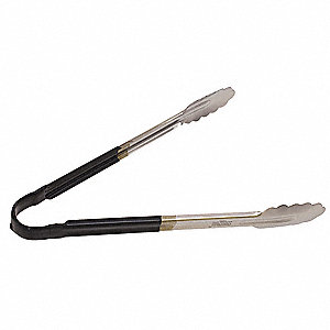 TONG,BLACK,12 IN. L,STAINLESS STEEL