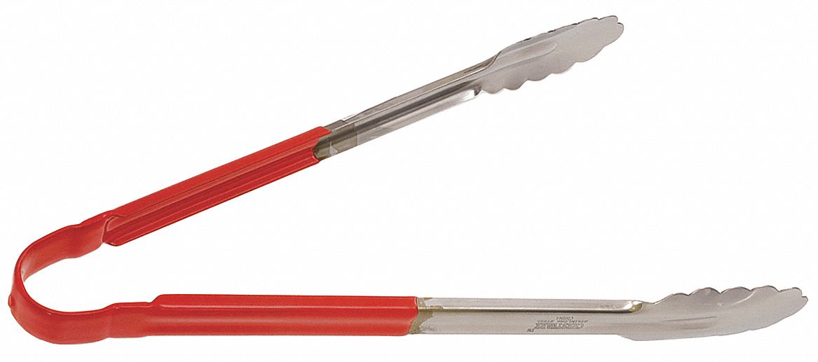 TONG,RED,12 IN. L,STAINLESS STEEL