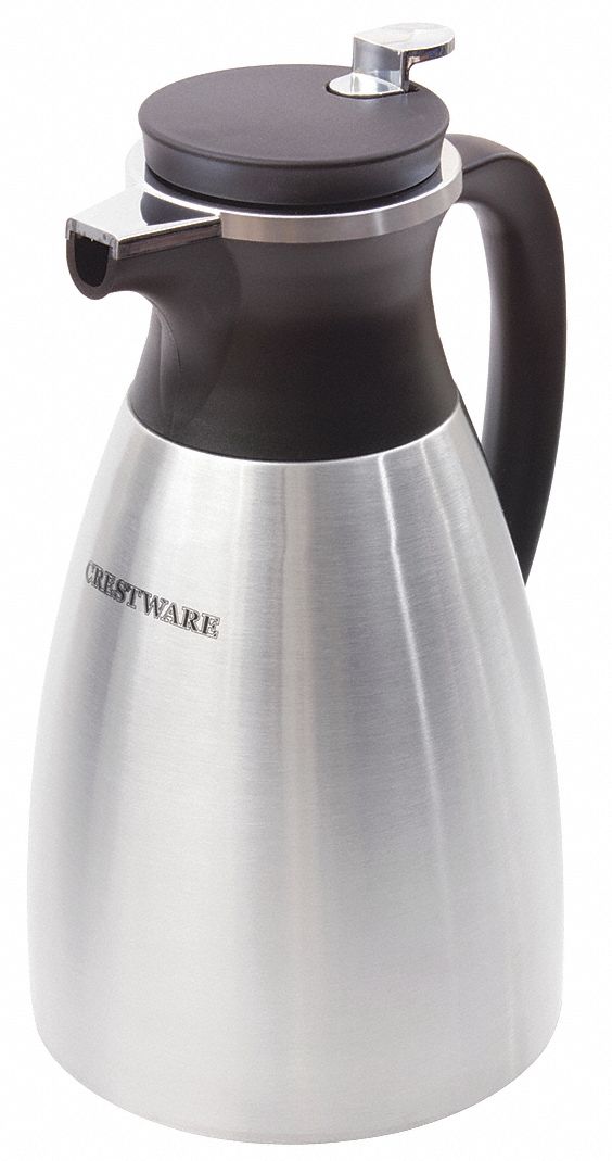 CRESTWARE Vacuum Insulated Carafe, Black, 67.63 oz. 45GH46CS2 Grainger
