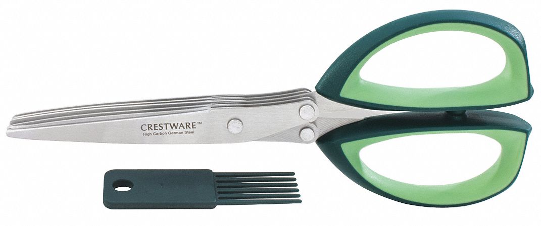 Kitchen Shears 8 in L Black/Green Handle