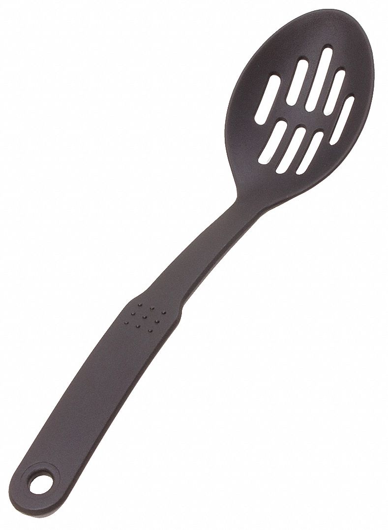 SLOTTED SPOON,BLACK,12 IN. L